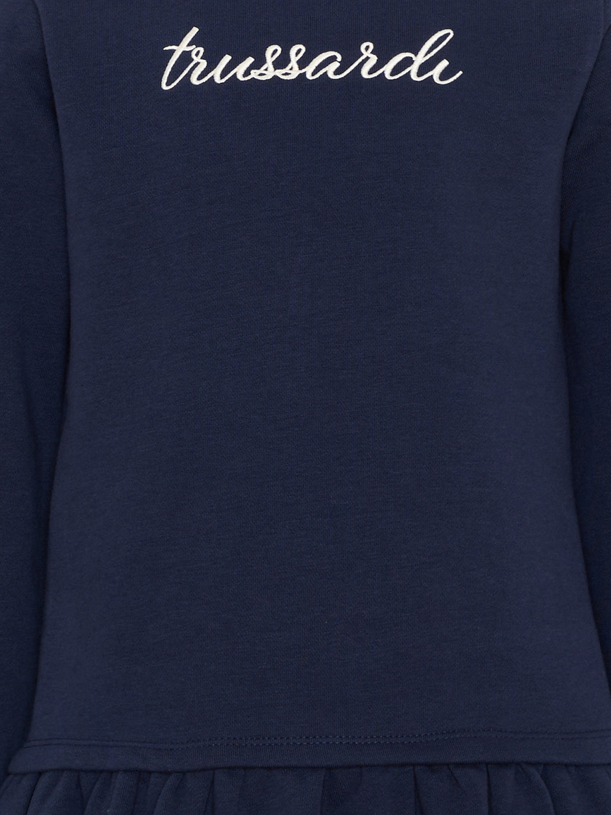 Vestito blu per bambina con logo,Trussardi Junior,TIA26026VE BLUE_NAVAL BLUE NAVAL