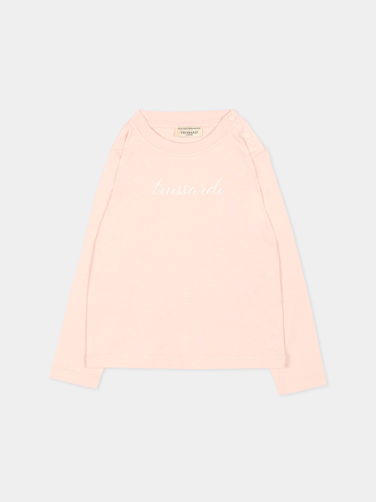 T-shirt rosa per neonata con logo,Trussardi Junior,TIA26025TS BLUSH BLUSH