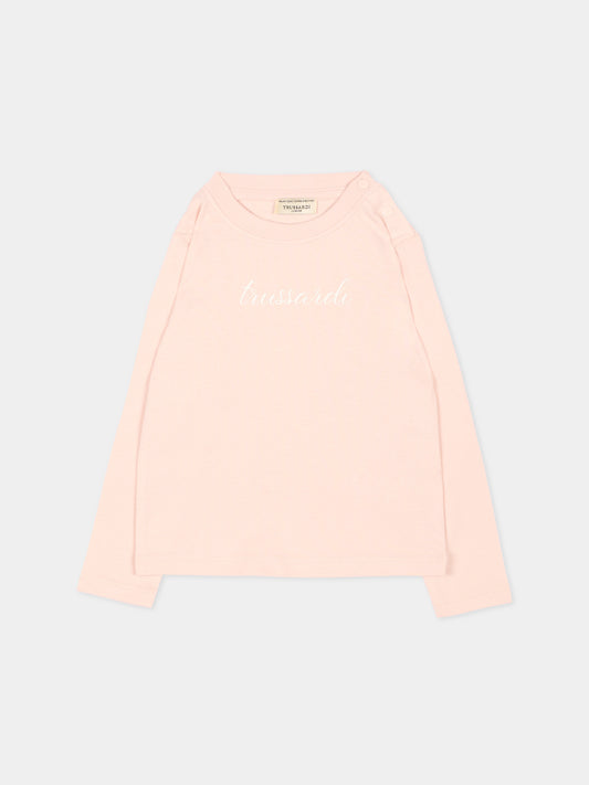 T-shirt rosa per neonata con logo,Trussardi Junior,TIA26025TS BLUSH BLUSH