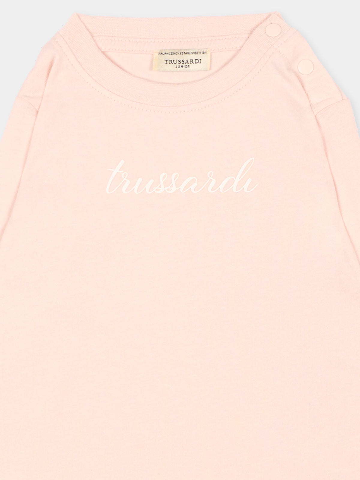 T-shirt rosa per neonata con logo,Trussardi Junior,TIA26025TS BLUSH BLUSH