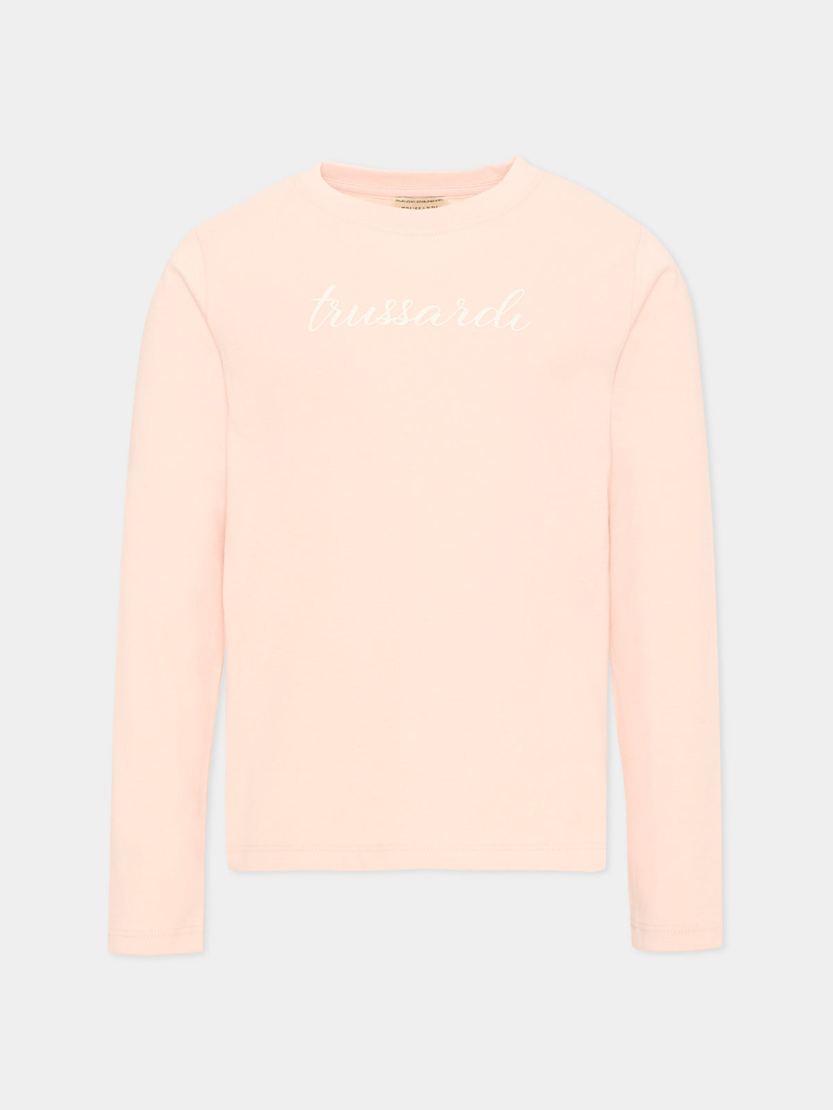 T-shirt rosa per bambina con logo,Trussardi Junior,TIA26025TS BLUSH BLUSH