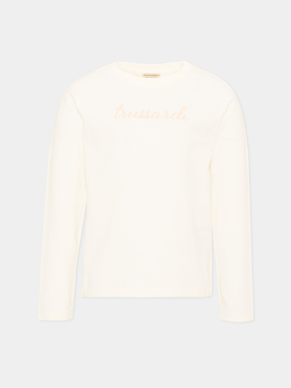 T-Shirt avorio per bambina con logo,Trussardi Junior,TIA26025TS OFF-WHITE OFF-WHITE