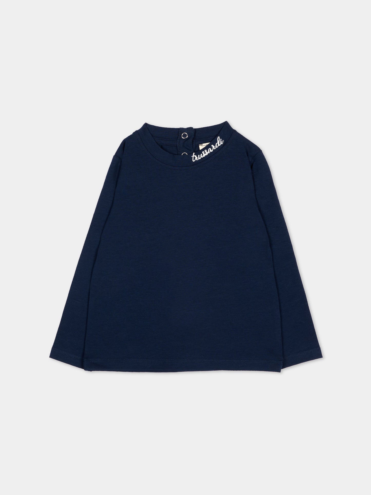 T-Shirt blu per neonata con logo,Trussardi Junior,TIA26160TS BLUE_NAVAL BLUE NAVAL