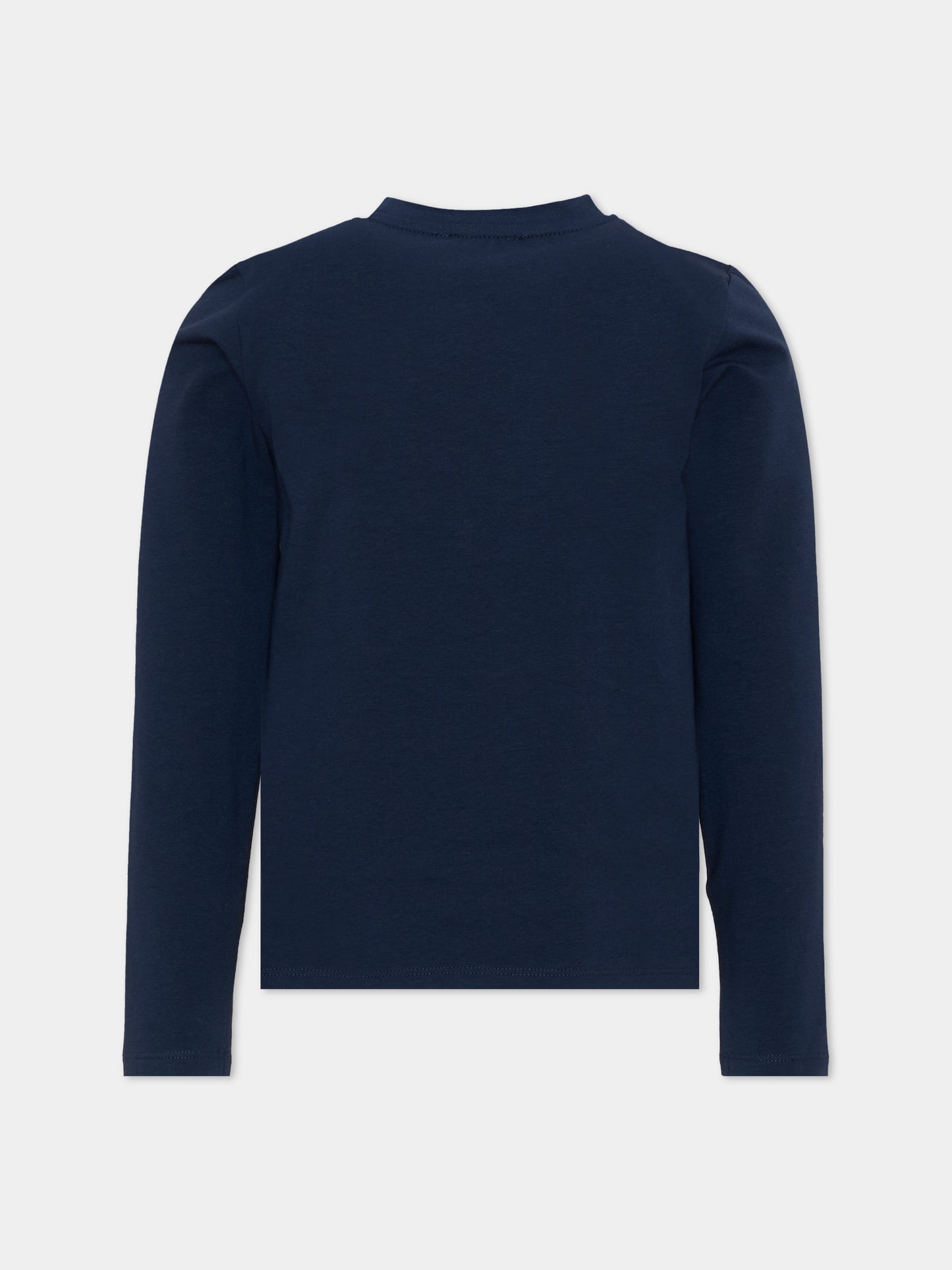T-Shirt blu per bambina con logo,Trussardi Junior,TIA26160TS BLUE_NAVAL BLUE NAVAL