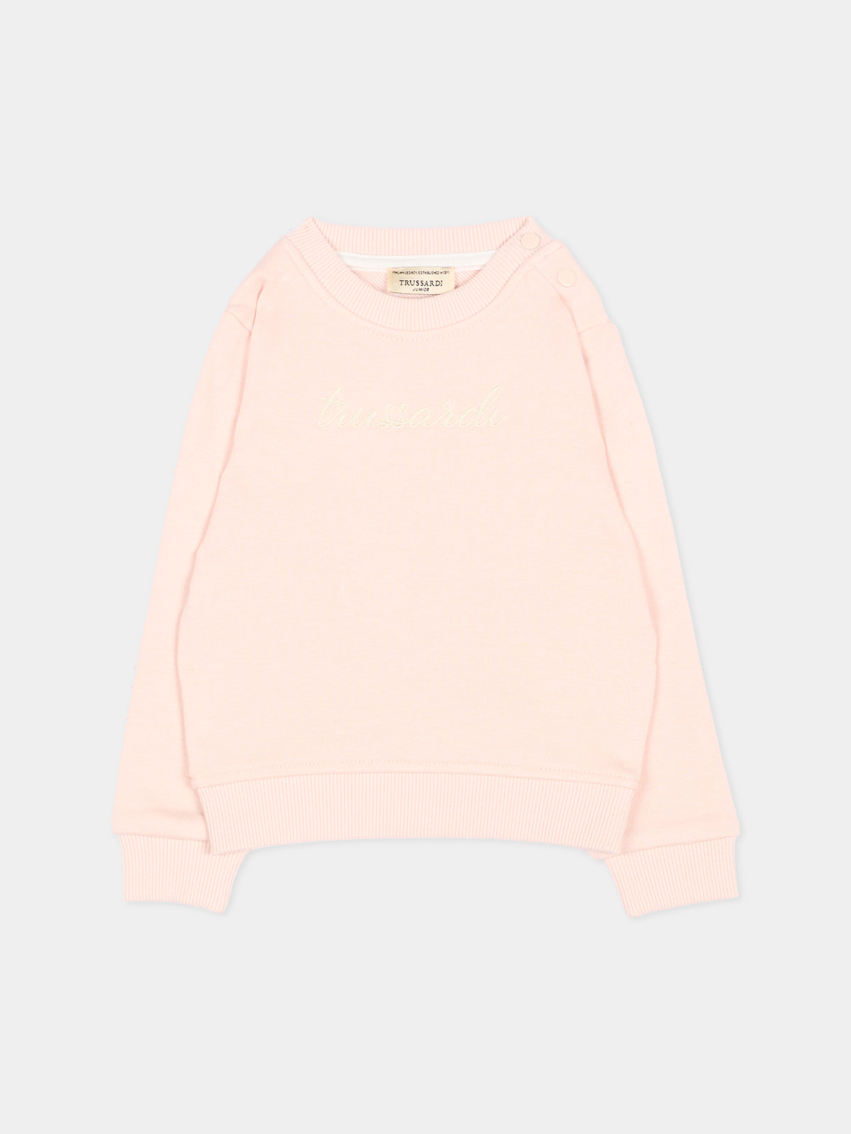Felpa rosa per neonata con logo,Trussardi Junior,TIA26031FE BLUSH BLUSH