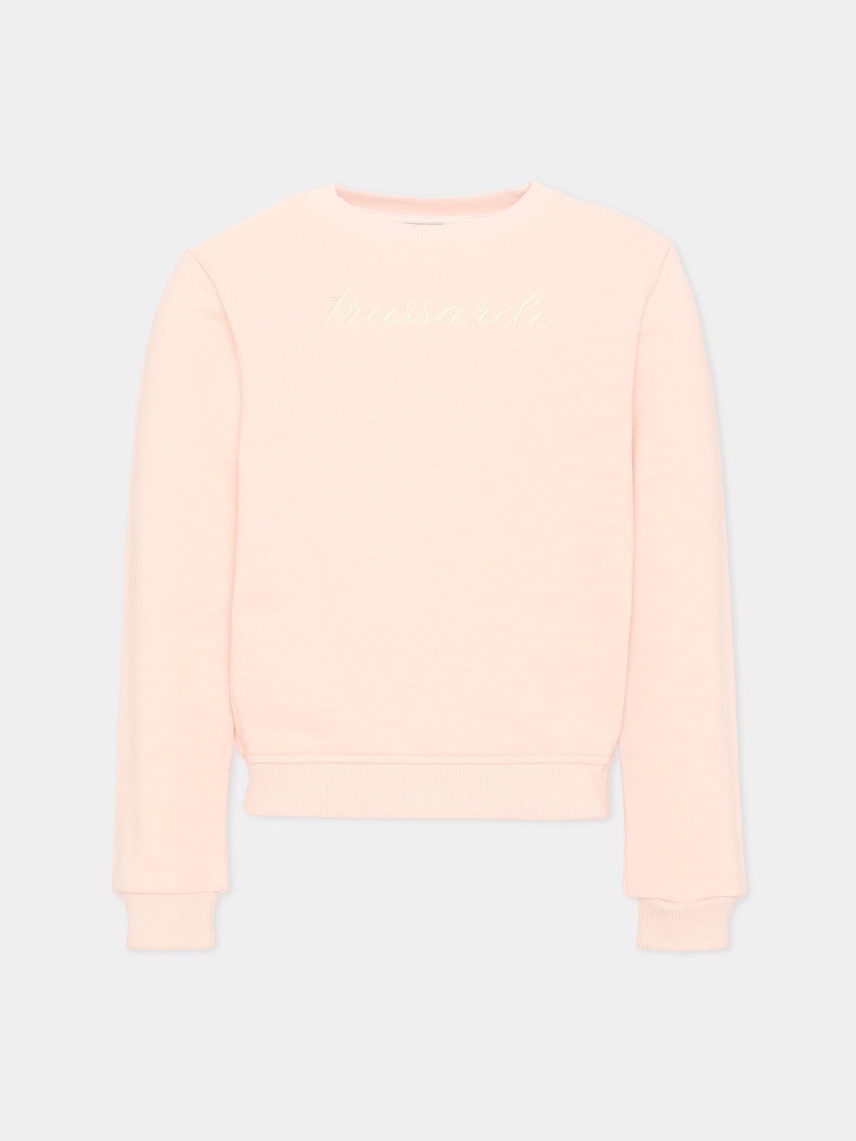Felpa rosa per bambina con logo,Trussardi Junior,TIA26031FE BLUSH BLUSH