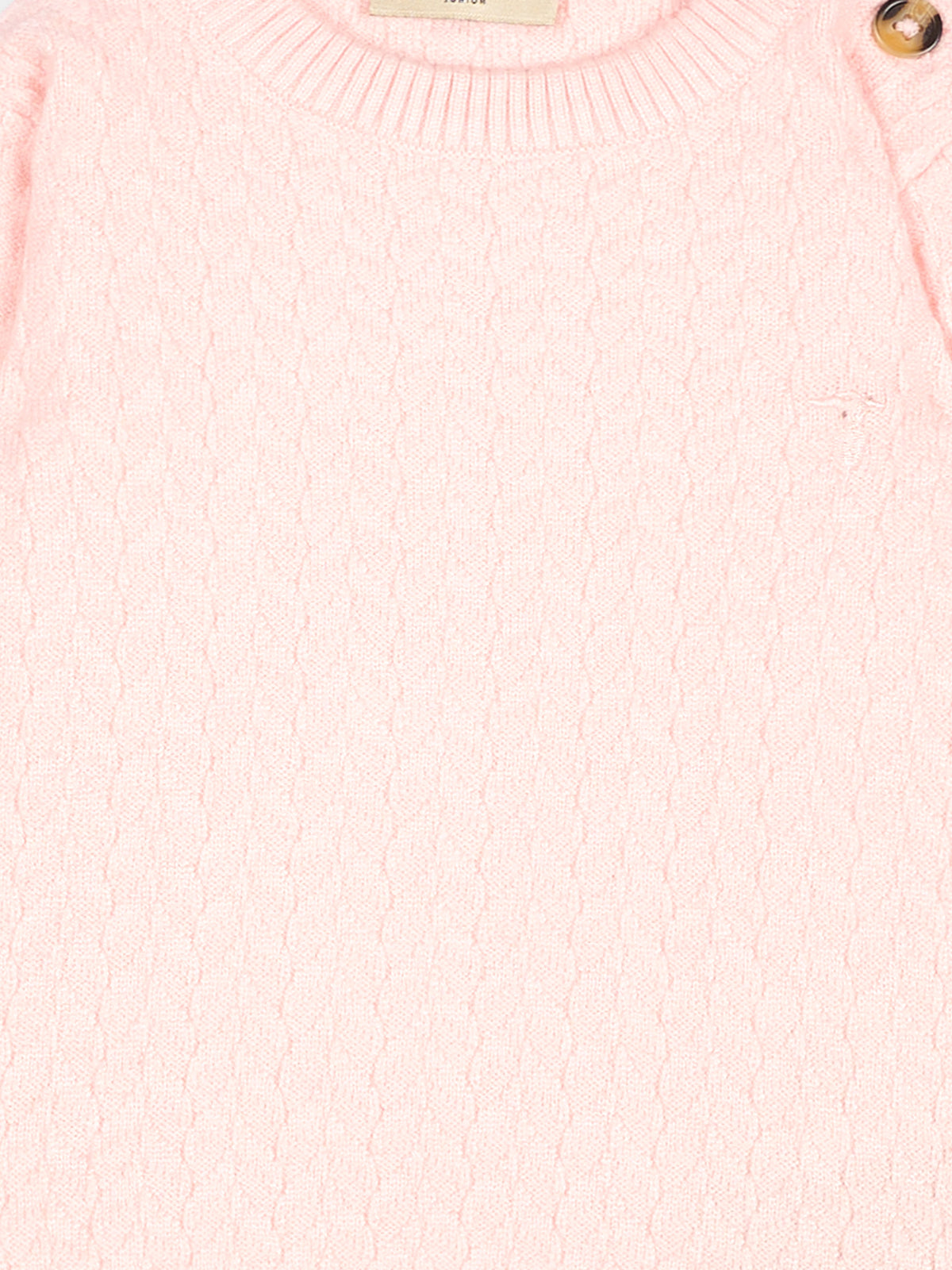 Maglione rosa per neonata con logo,Trussardi Junior,TIA26027MA PINK_M.C. PINK MANGANO CALCITE