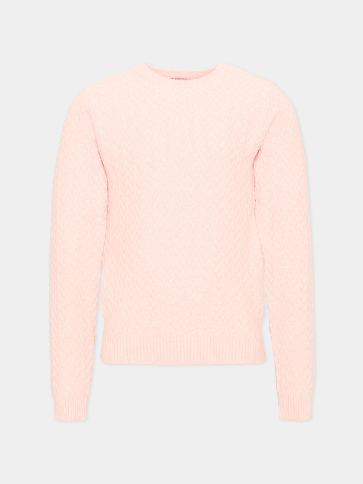 Maglione rosa per bambina con logo,Trussardi Junior,TIA26027MA PINK_M.C. PINK MANGANO CALCITE