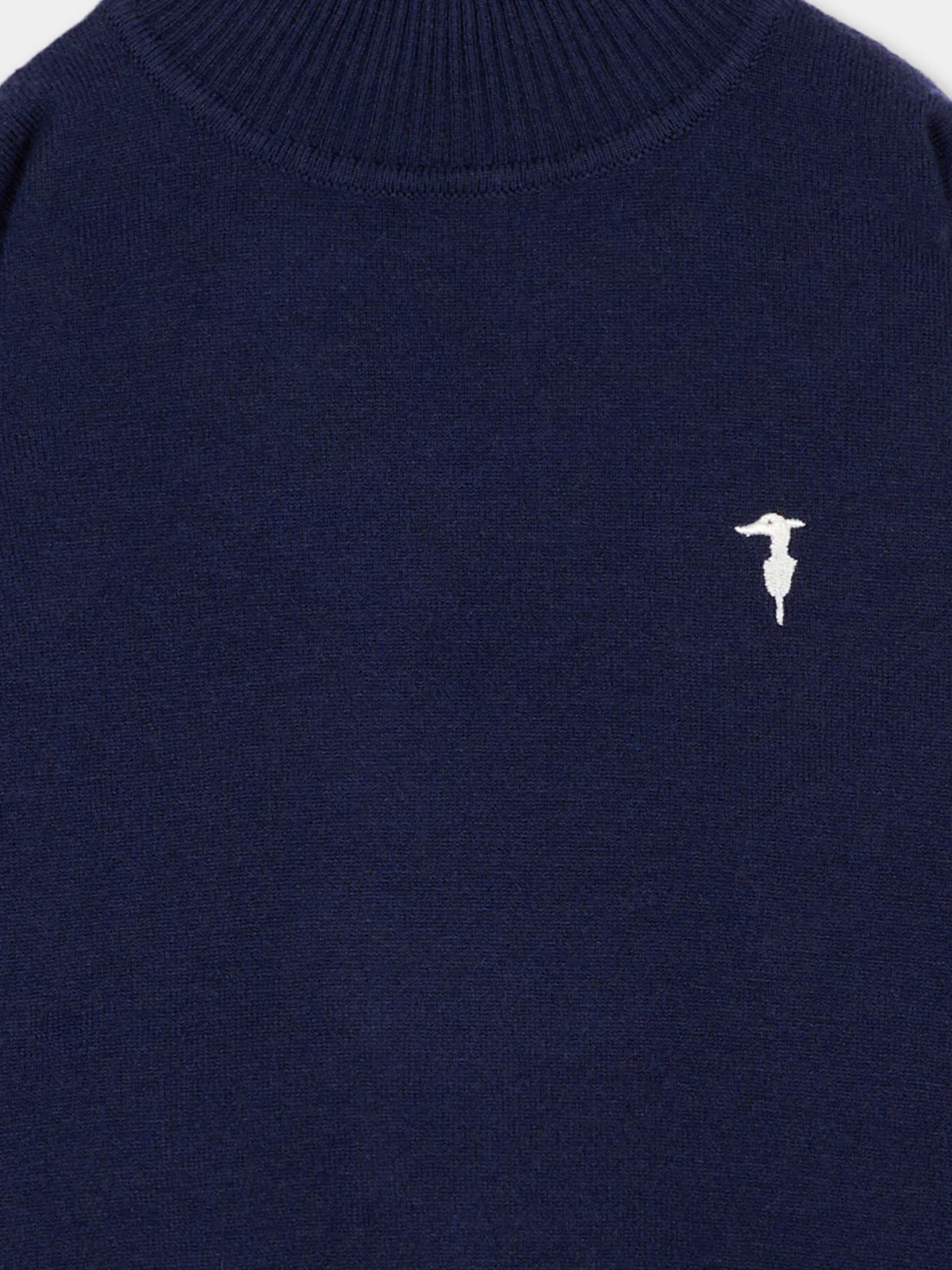 Dolcevita blu per neonato con levriero,Trussardi Junior,TIA26100MA BLUE_NAVAL BLUE NAVAL