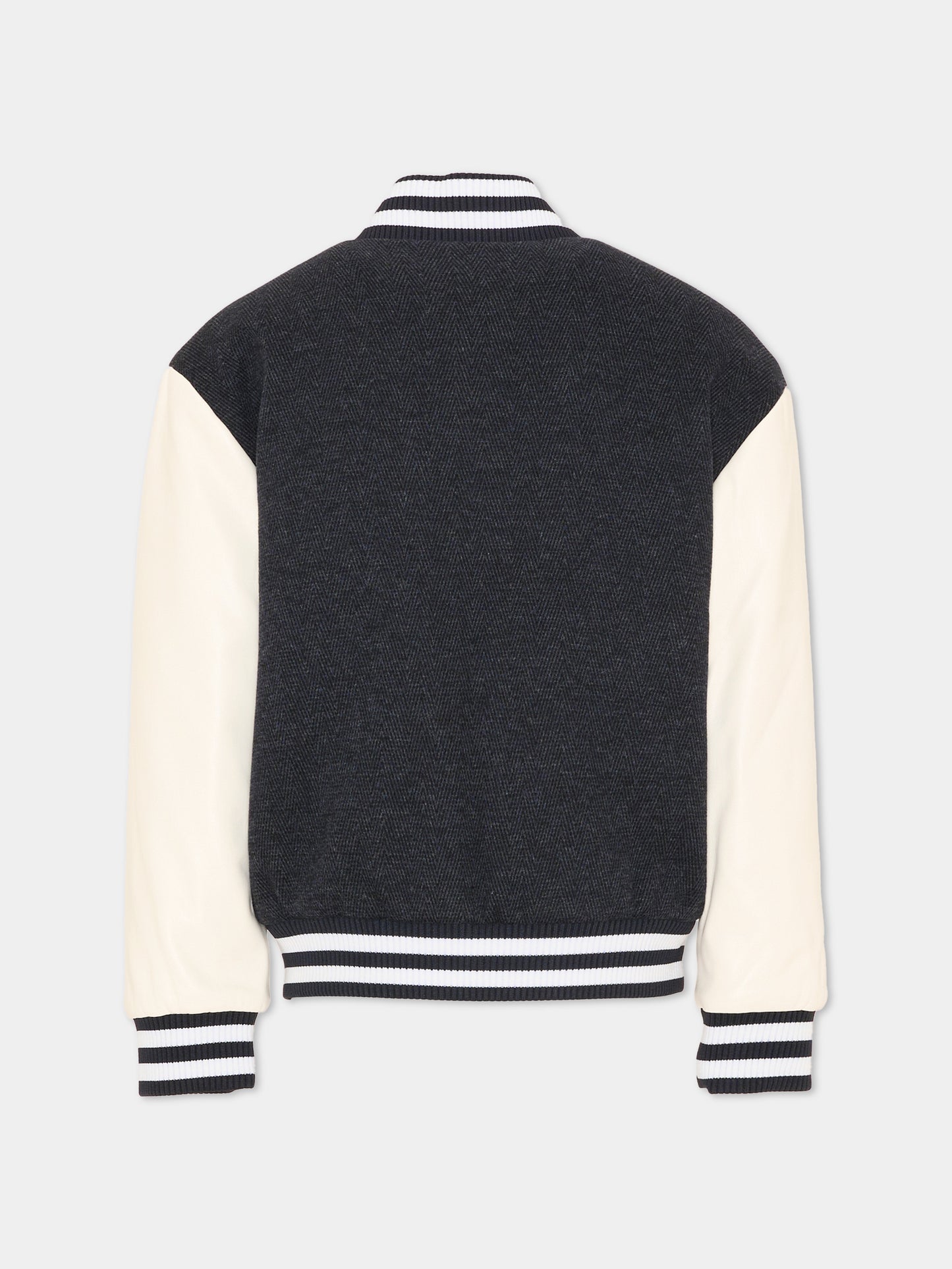 Bomber blu per bambina con patch,Trussardi Junior,TIA26119GB BLUE_N/O-W BLUE NAVAL