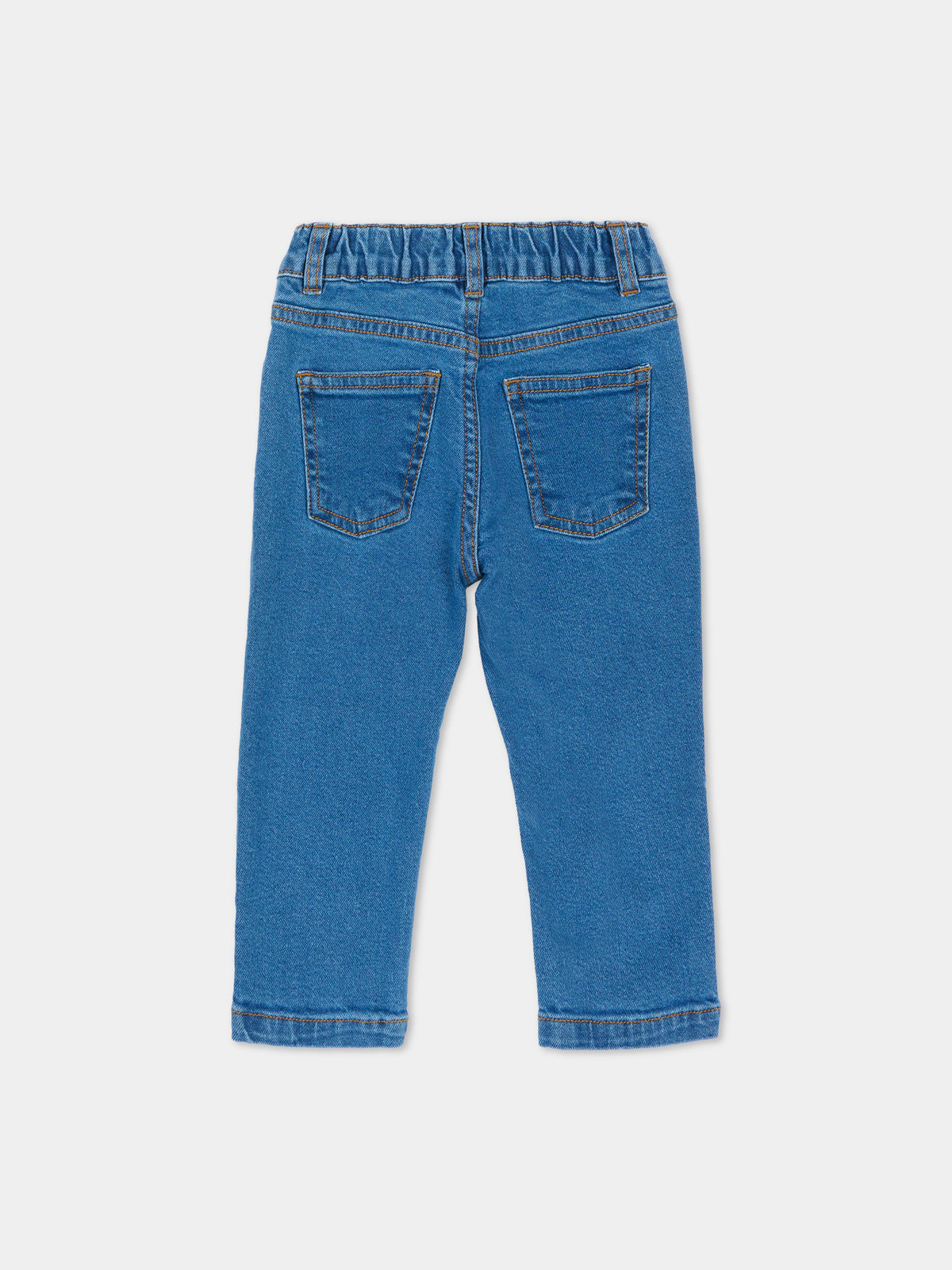 Jeans denim per neonata con ricamo,Trussardi Junior,TIA26032JE D.BLUE_LIG DENIM BLUE LIGHT