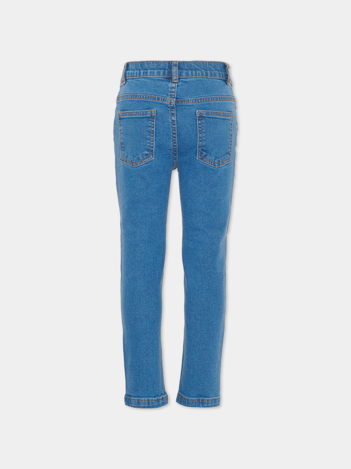 Jeans denim per bambina con ricamo