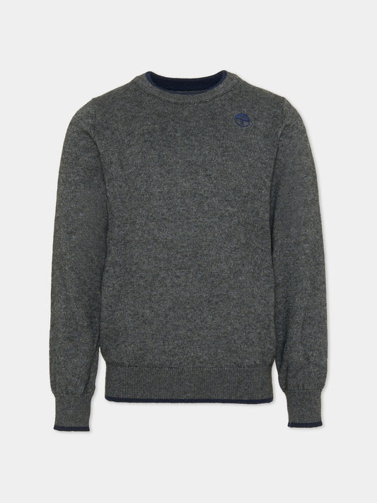 Maglione grigio per bambino con logo,North Sails,NBA26076MA GREY MEDIUM MELANGE
