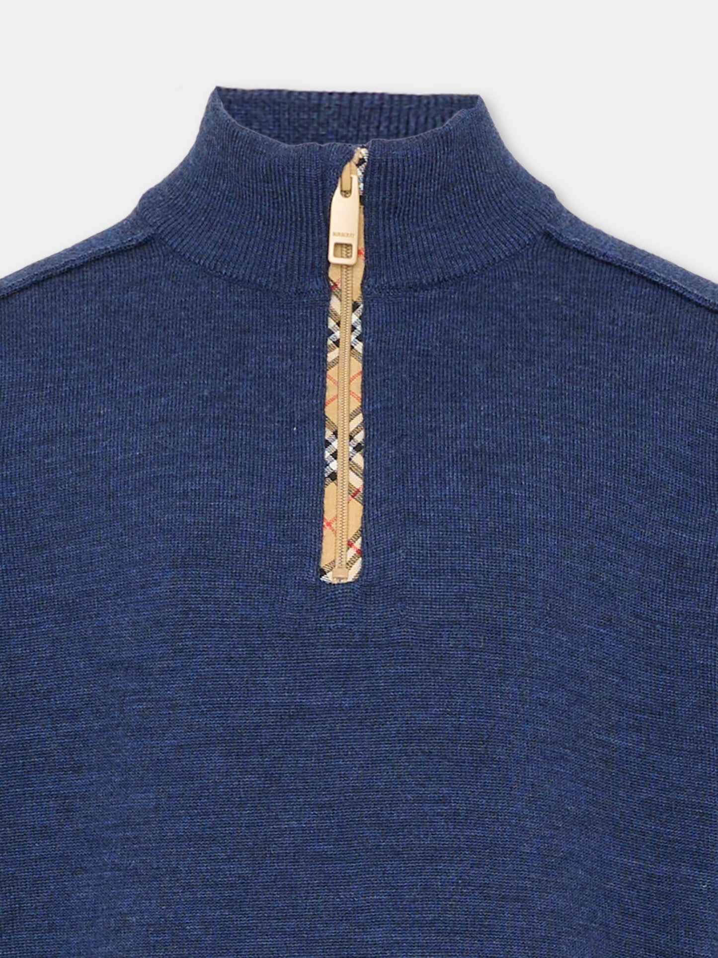 Dolcevita blu per bambini con check,Burberry Kids,8131178 A1476