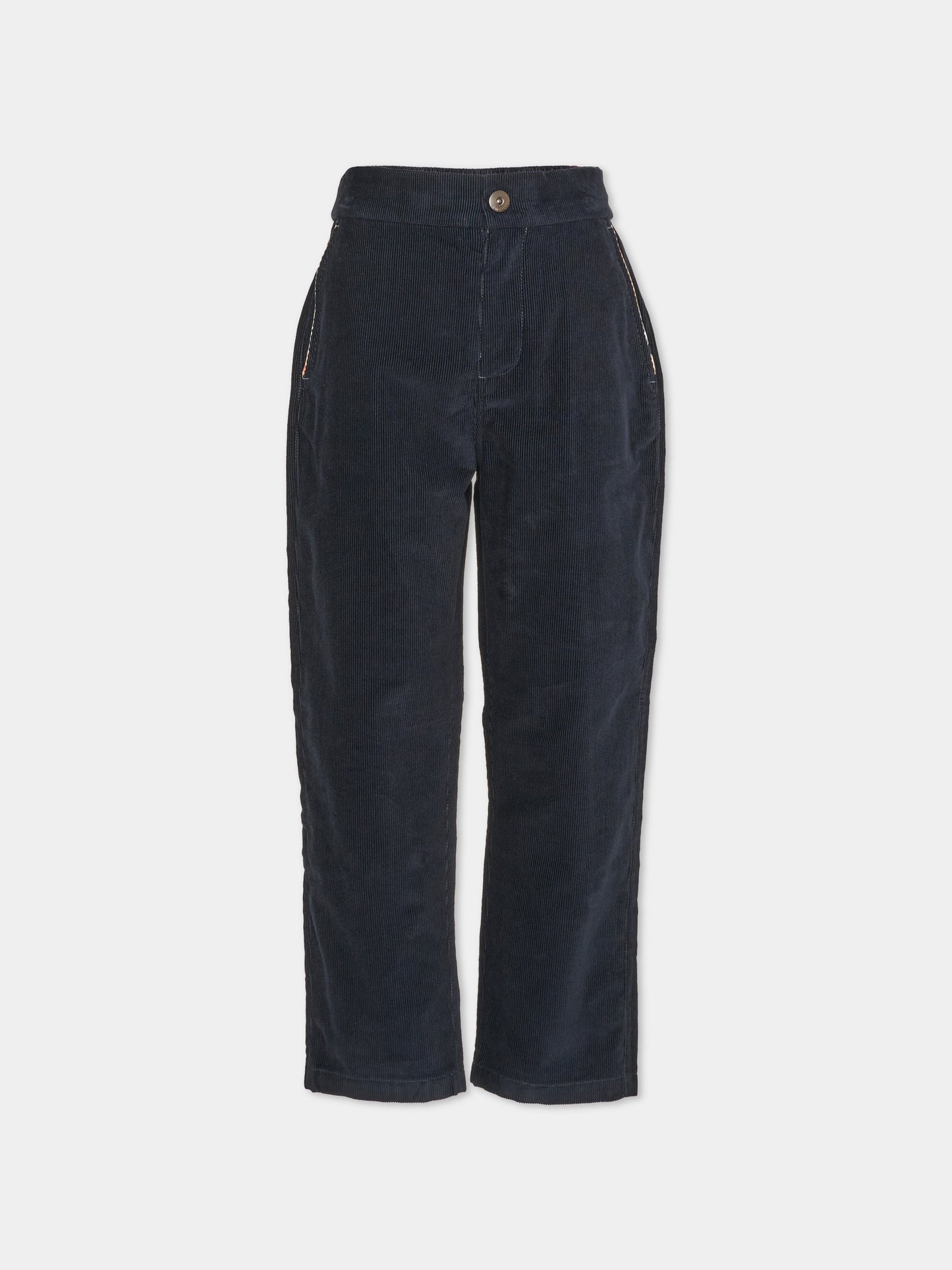 Pantalone blu per bambini in velluto,Burberry Kids,8131118 C3795