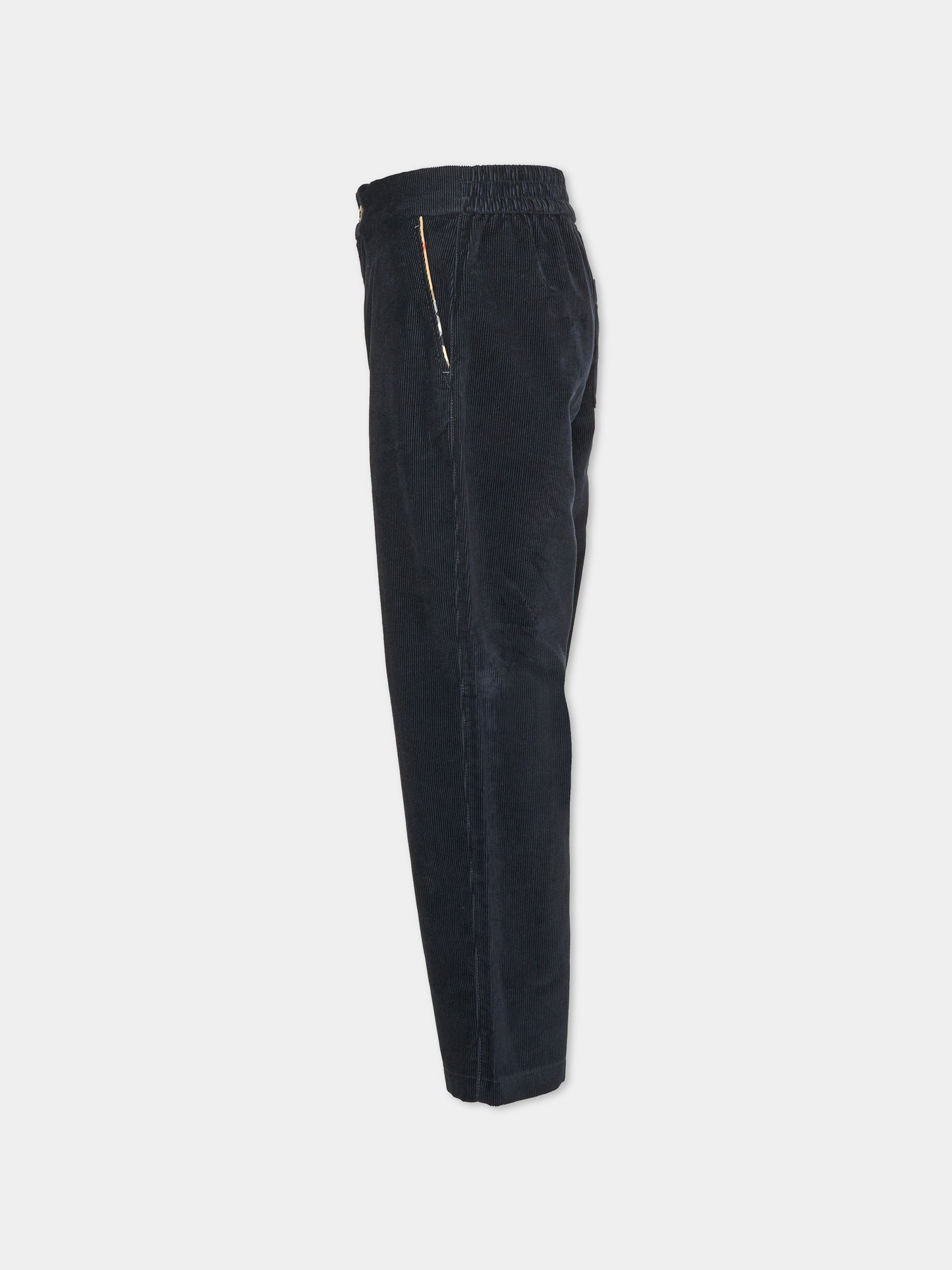 Pantalone blu per bambini in velluto,Burberry Kids,8131118 C3795