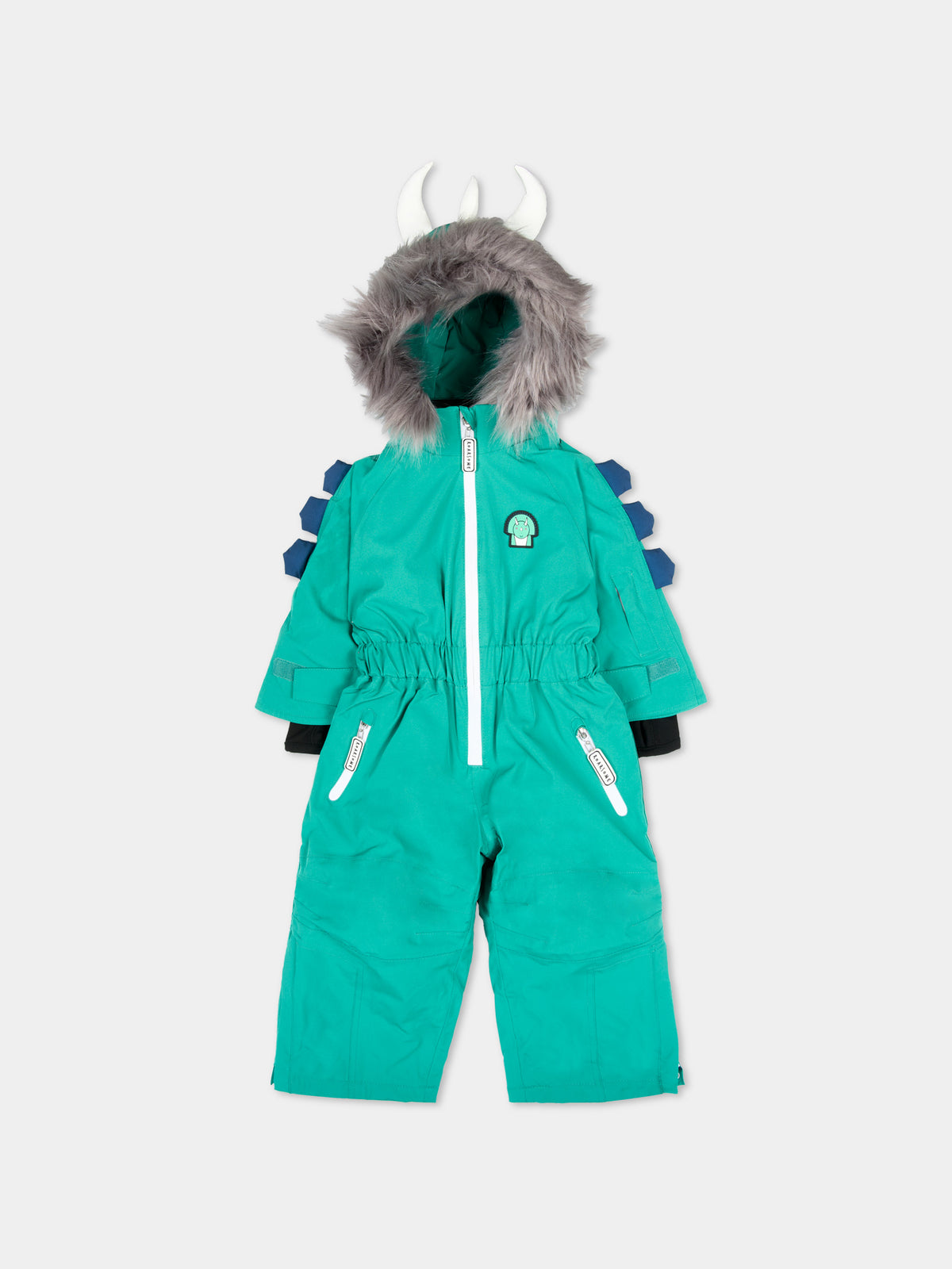 Tuta da neve verde Spike The Dino per bambino