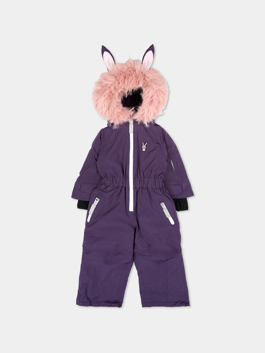 Tuta da neve viola Hop The Bunny per bambini