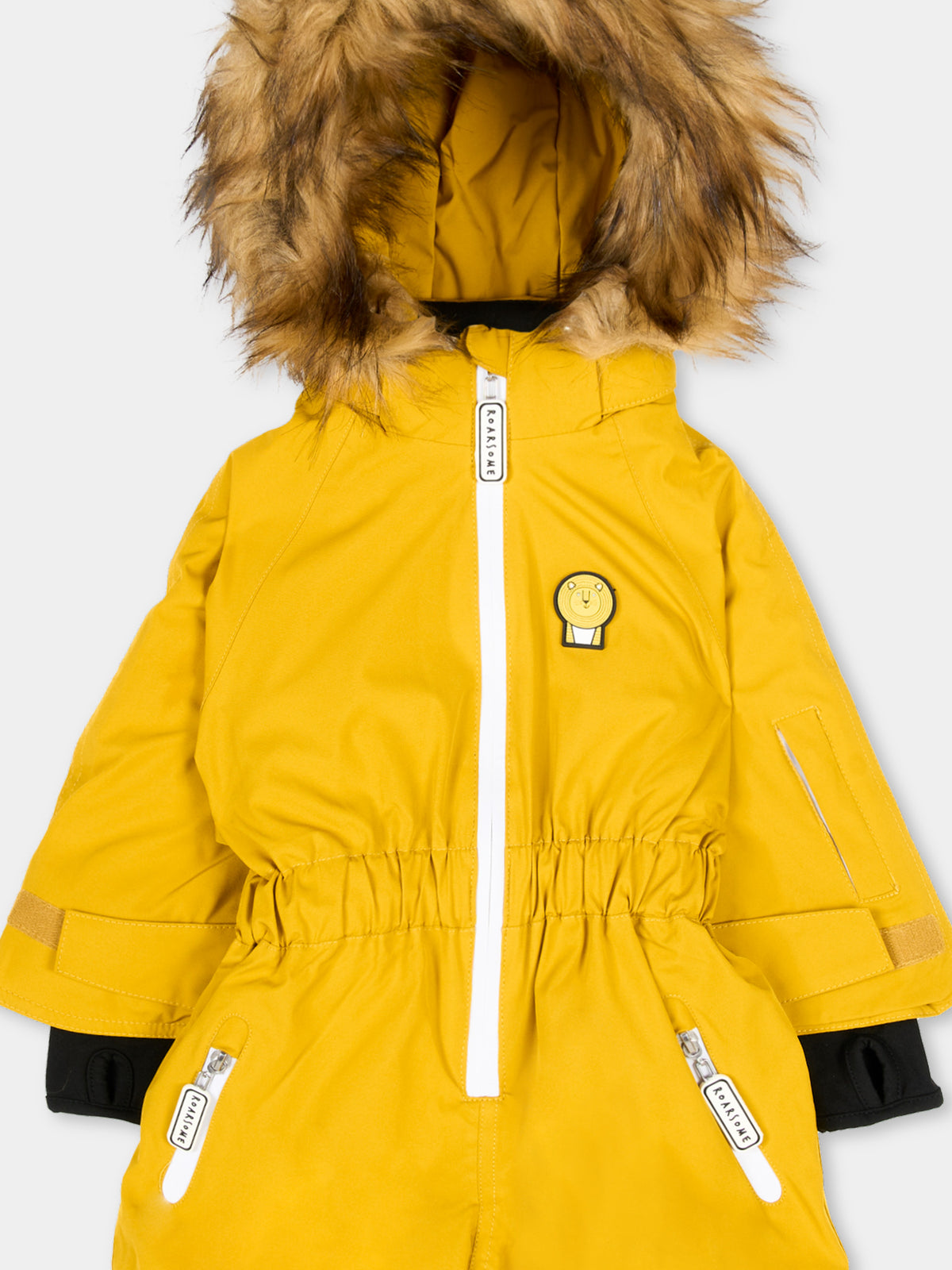 Tuta da neve gialla Cub the Lion per bambino,Roarsome,CUB THE LION SKI SUITS