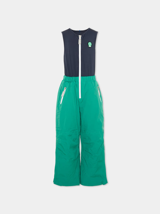 Pantalone da neve verde Spike The Dino per bambino,Roarsome,SPIKE THE DINO SKI SALOPETTE