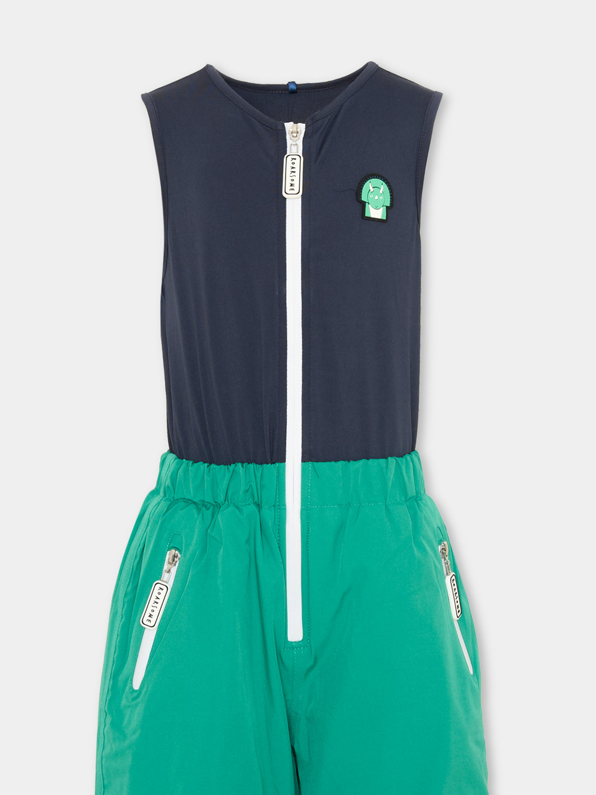 Pantalone da neve verde Spike The Dino per bambino,Roarsome,SPIKE THE DINO SKI SALOPETTE
