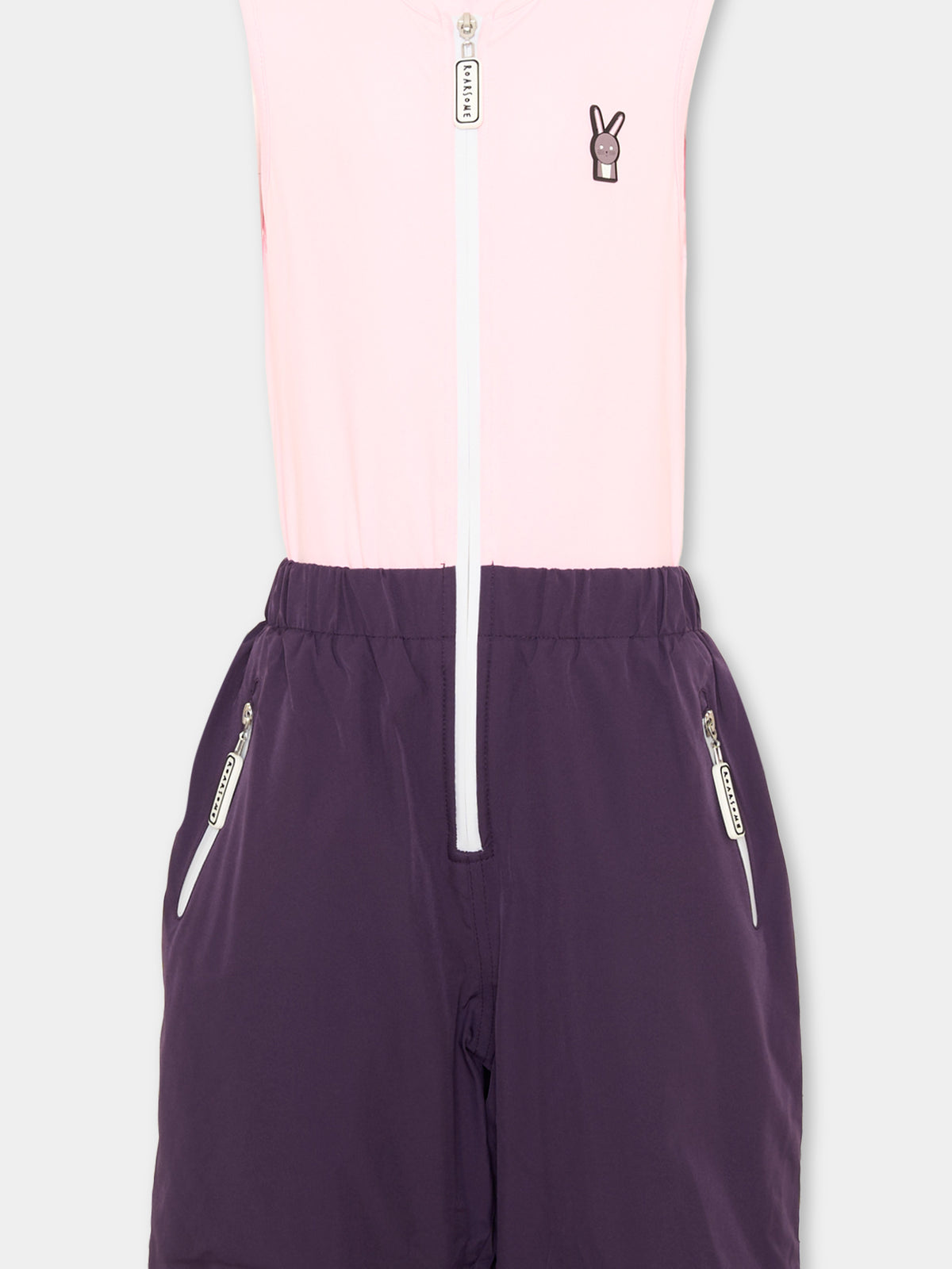 Pantalone da neve viola Hop The Bunny per bambina,Roarsome,HOP THE BUNNY SKI SALOPETTE