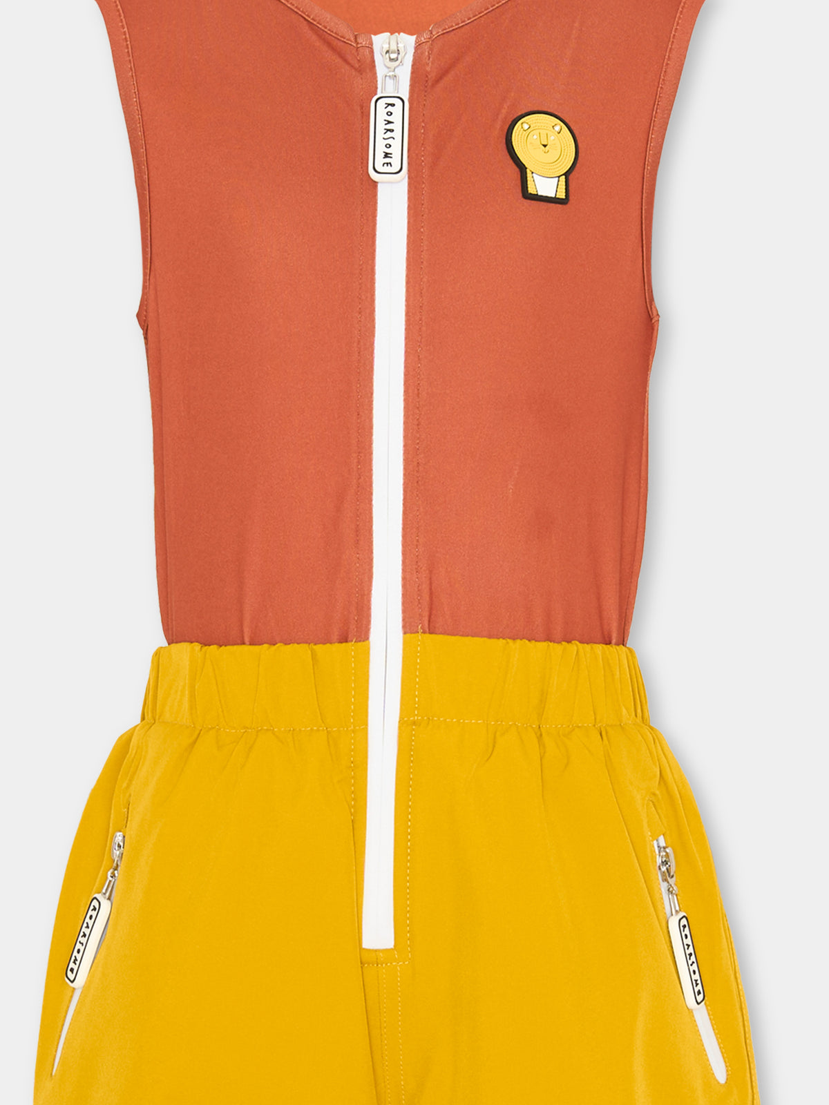 Pantalone da neve giallo Cub The Lion per bambino,Roarsome,CUB THE LION SKI SALOPETTE