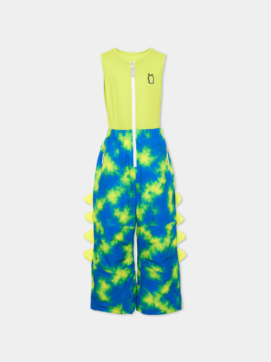 Pantalone da neve blu Camo The Alien per bambini,Roarsome,ALIEN NEON SKI SALOPETTE