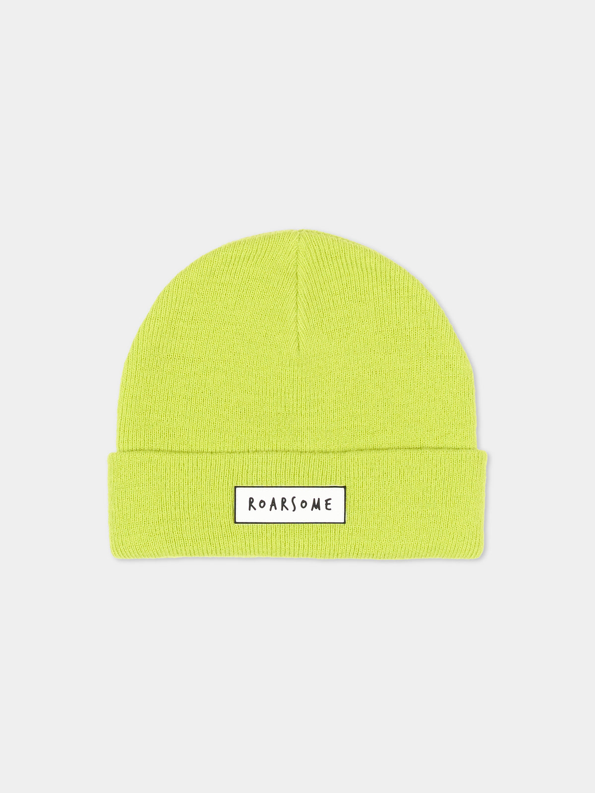 Berretto verde lime con logo per bambino,Roarsome,LIME BEANIES