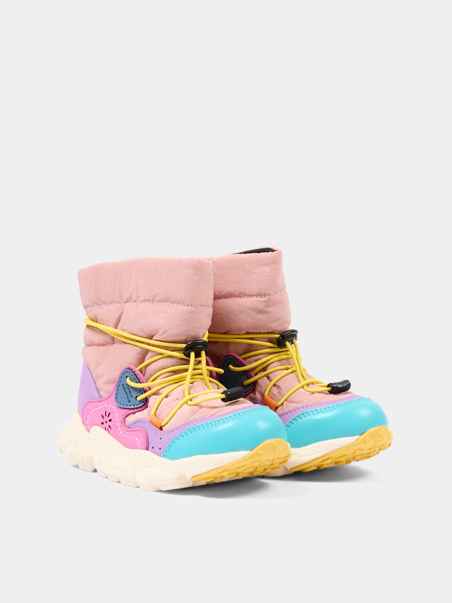 Sneakers alte rosa per bambina,Flower Mountain,001 3001622 05 1F55
