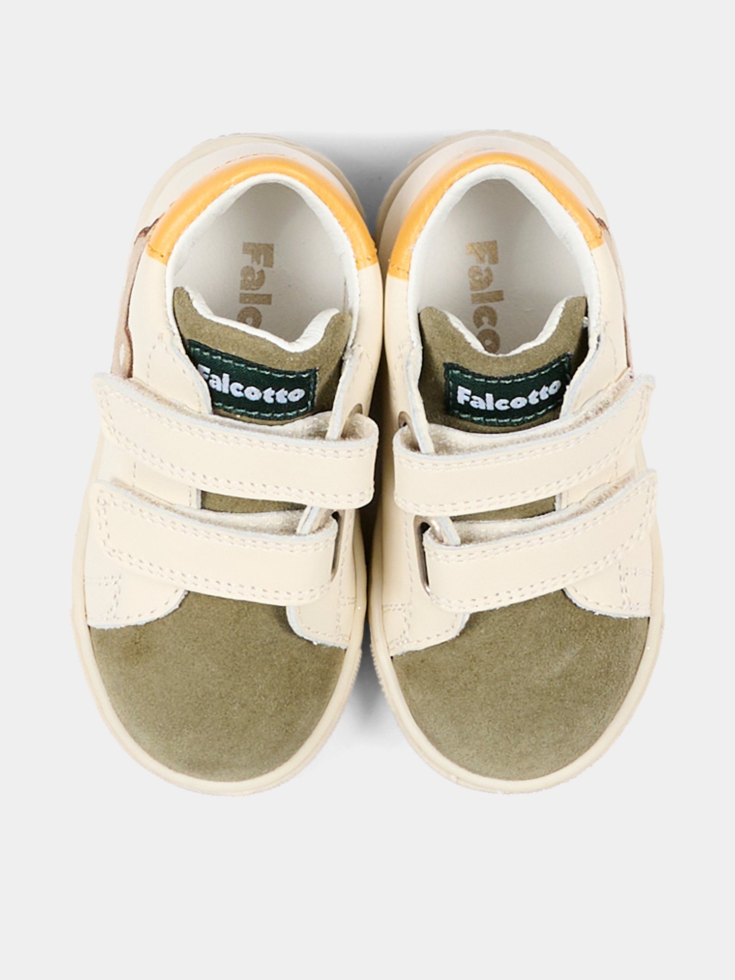 Sneakers avorio per neonato con orsetto,Falcotto,001 2020202 02 2N42