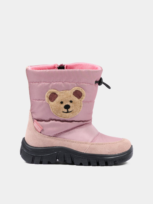 Stivali da neve rosa per bambini con orsetto,Falcotto,001 3001596 01 0M01