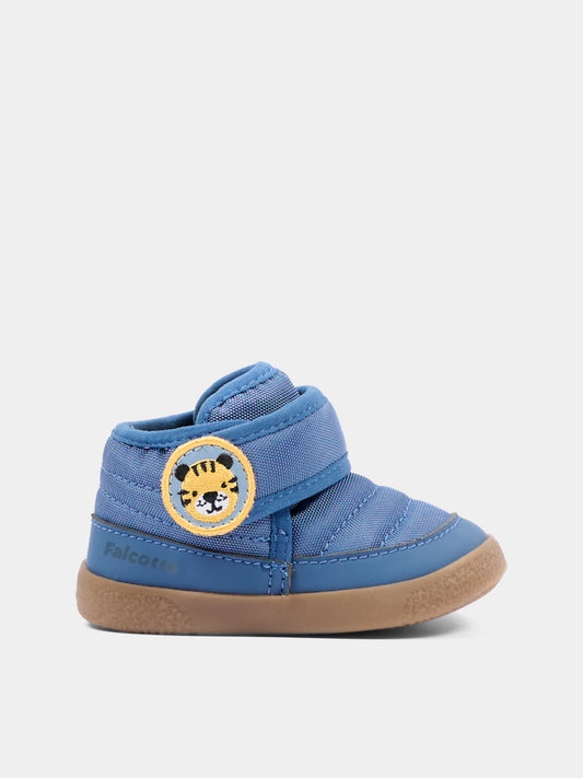 Sneakers blu per neonato con tigre,Falcotto,001 2502496 01 0C25