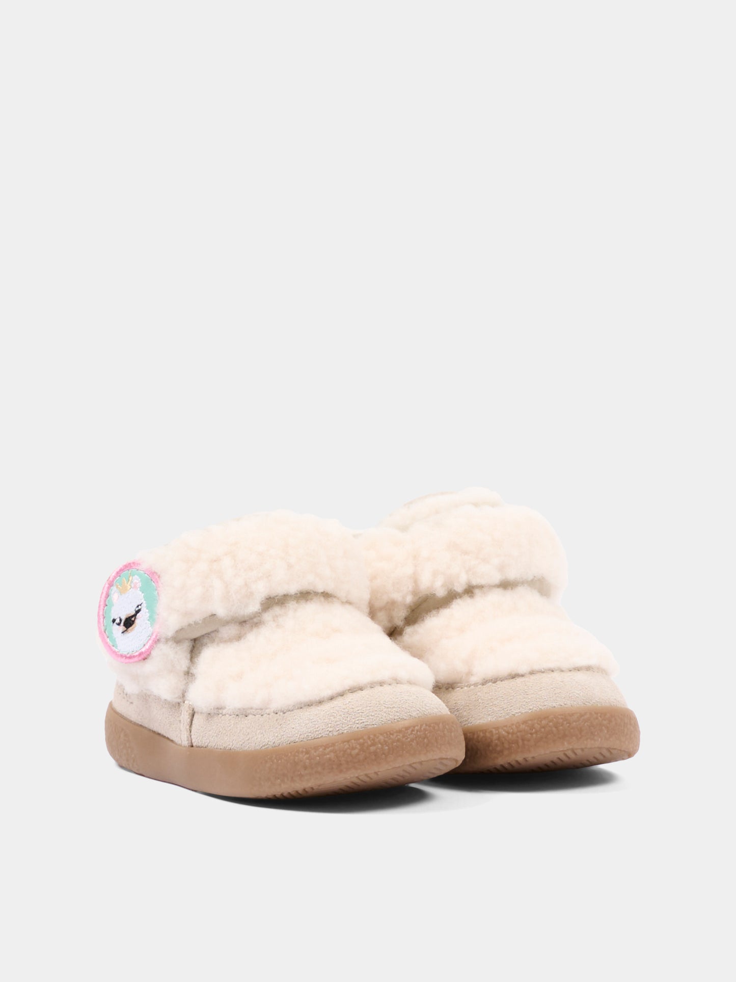 Sneakers beige per neonata con alpaca,Falcotto,001 2502496 02 0E01