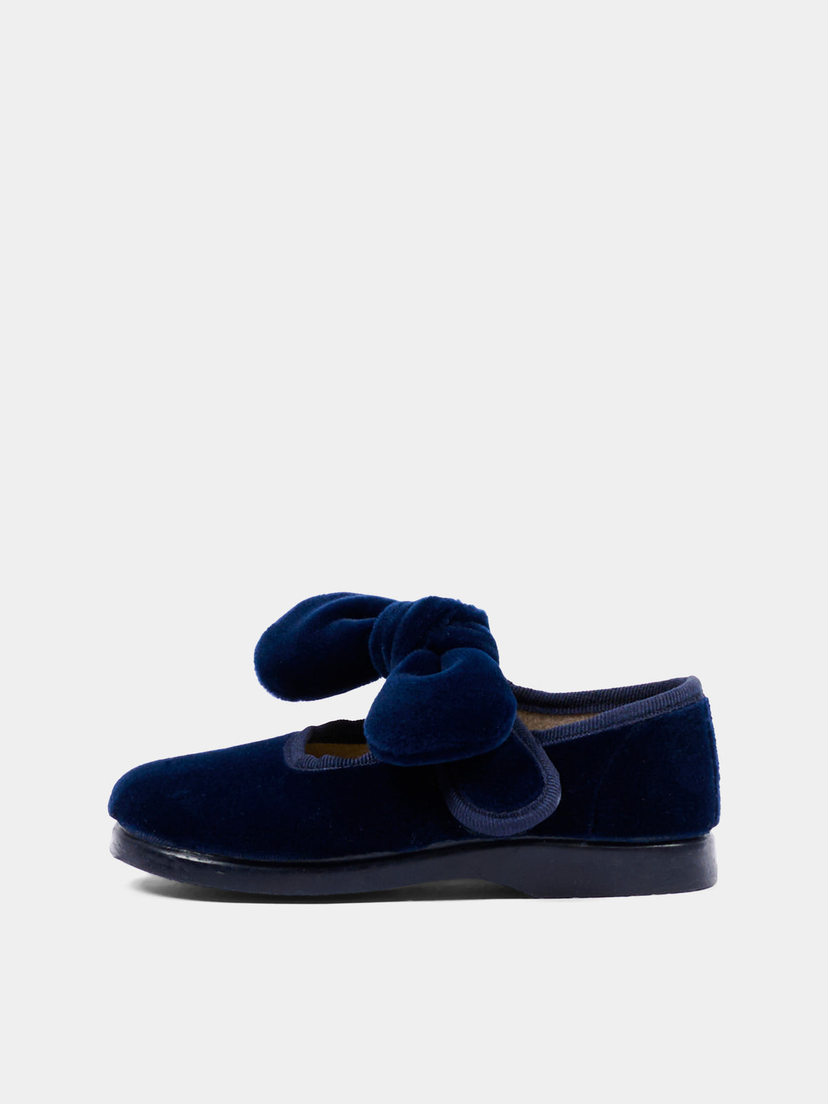 Ballerine blu per neonata in velluto con fiocco,Pisamonas,1482 AZUL MARINO