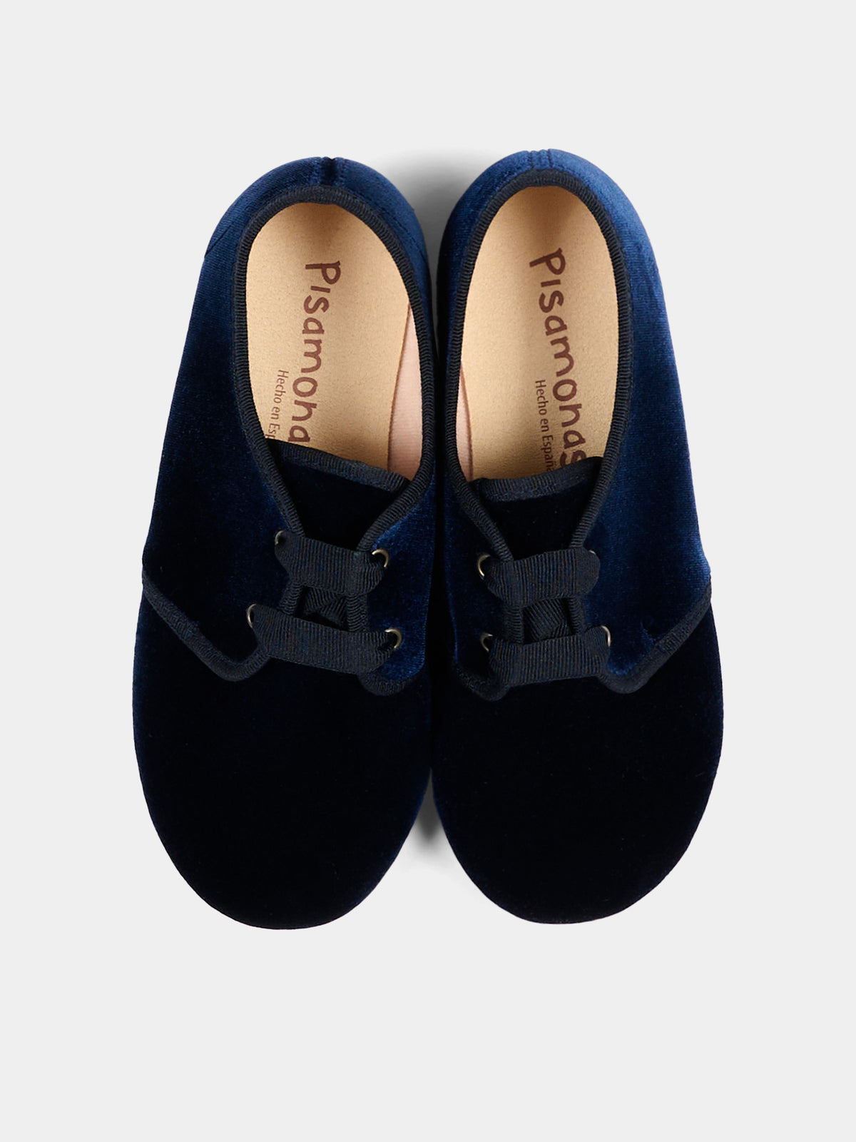 Scarpe stringata blu per bambino in velluto,Pisamonas,0561 AZUL MARINO