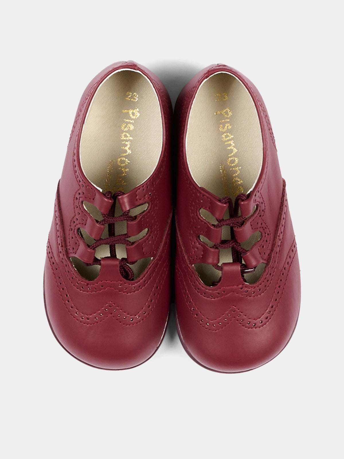 Scarpe stringate bordeaux per neonato,Pisamonas,0033 BURDEOS