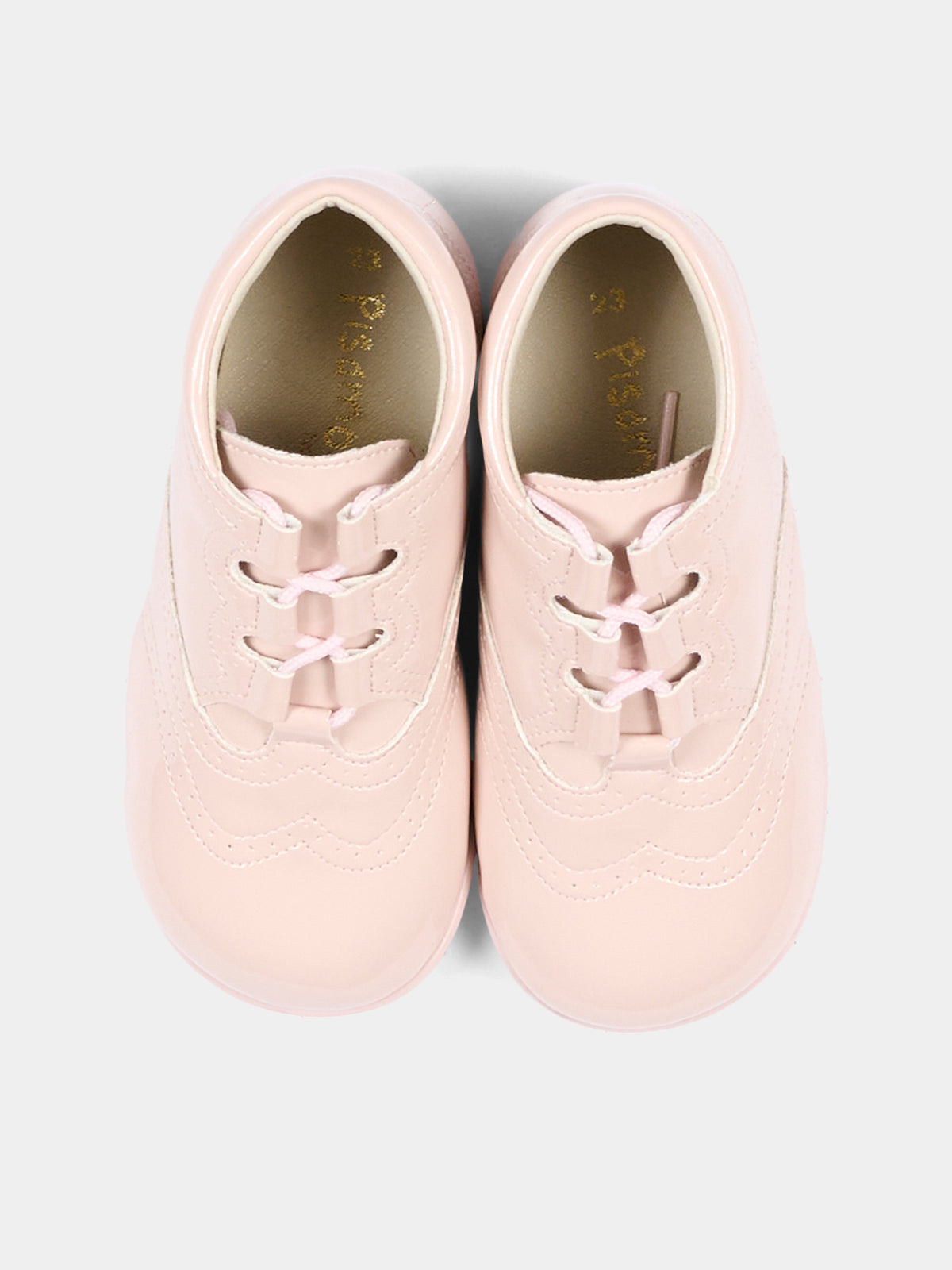 Scarpe stringate rosa per neonata,Pisamonas,0291 ROSA