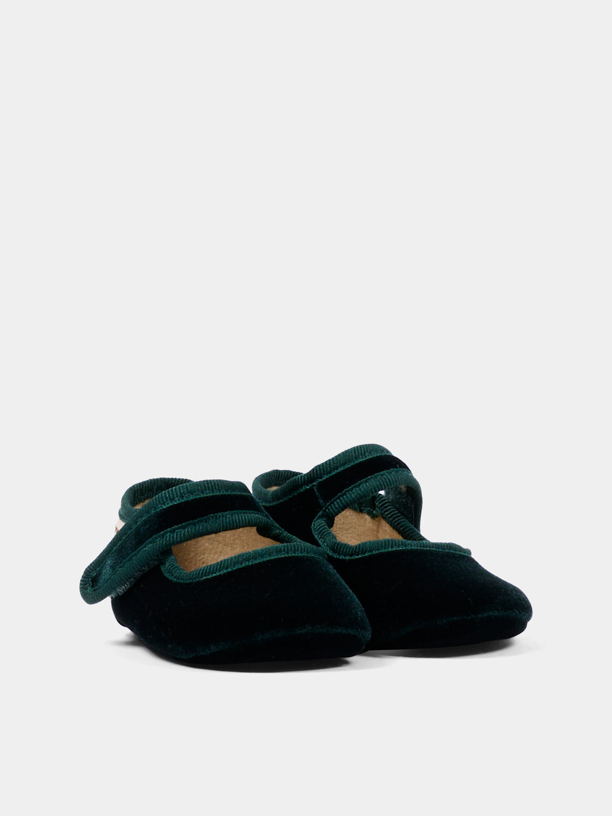 Ballerine verdi per neonata in velluto,Pisamonas,1291 VERDE