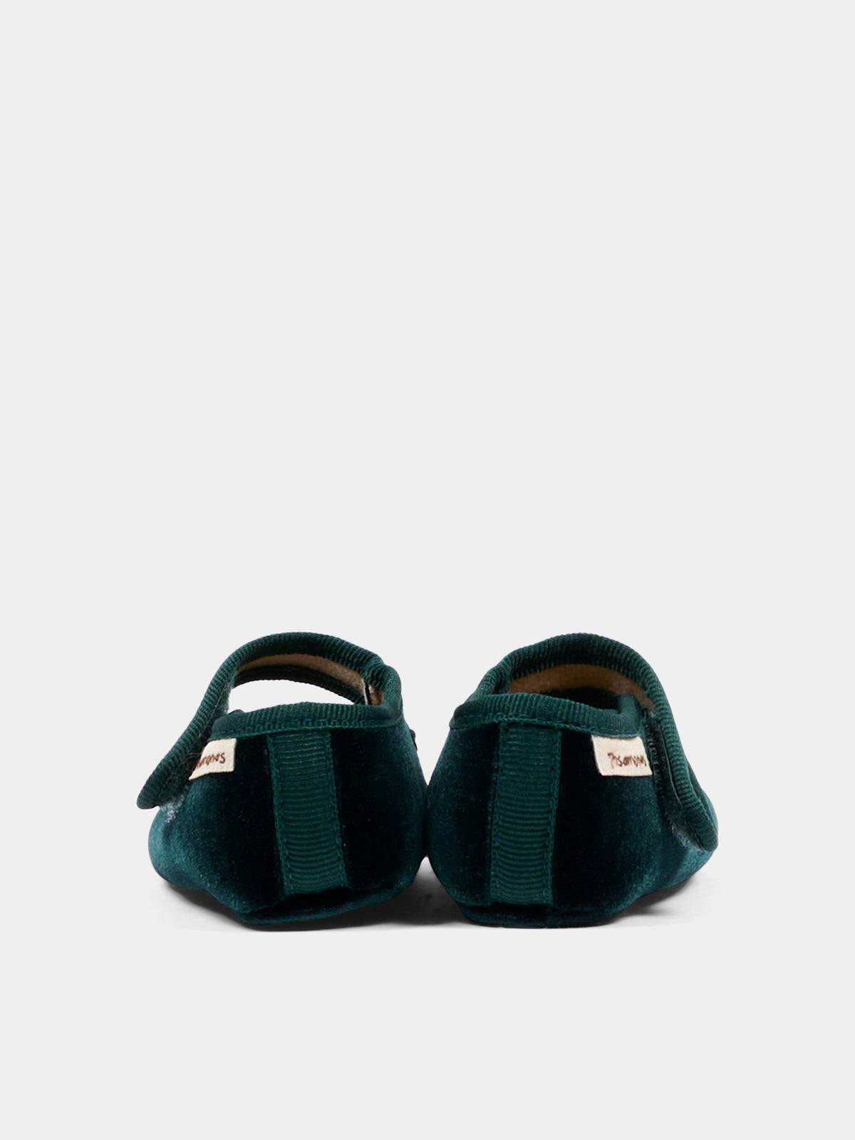Ballerine verdi per neonata in velluto,Pisamonas,1291 VERDE