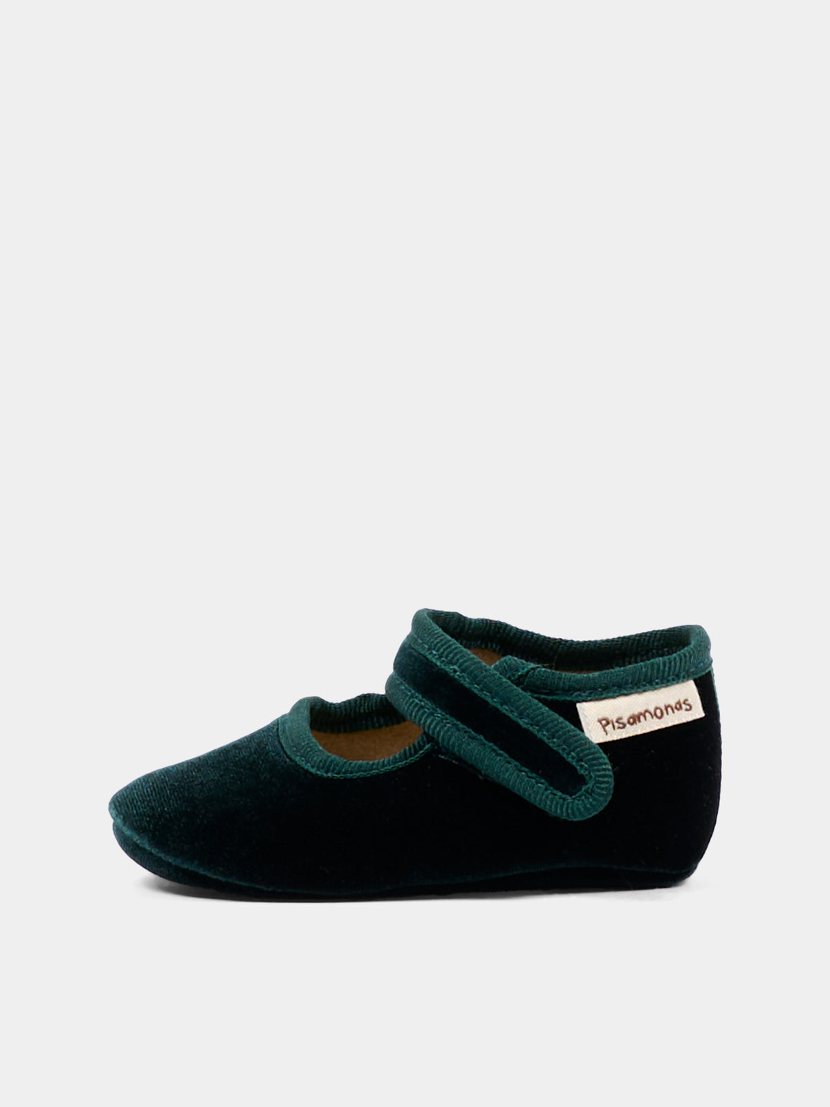 Ballerine verdi per neonata in velluto,Pisamonas,1291 VERDE