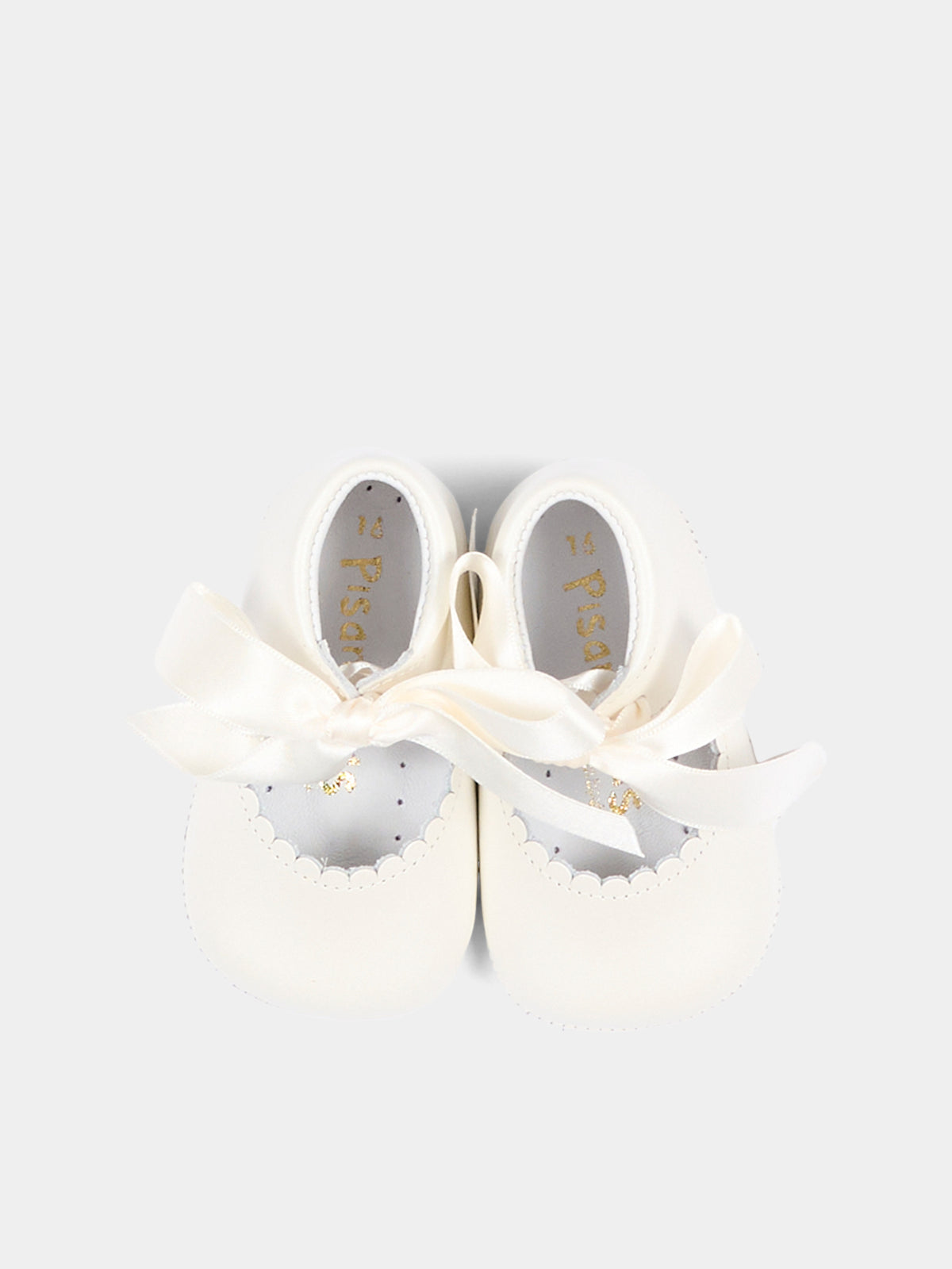 Ballerine avorio per neonata con fiocco,Pisamonas,0192 BEIGE