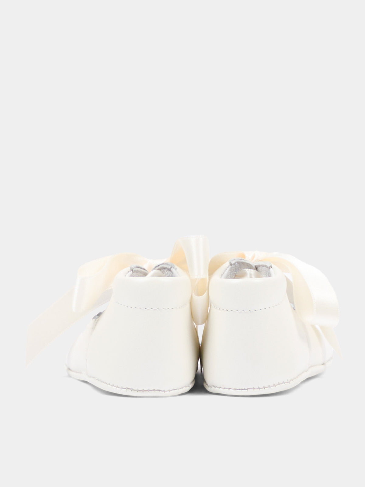 Ballerine avorio per neonata con fiocco,Pisamonas,0192 BEIGE