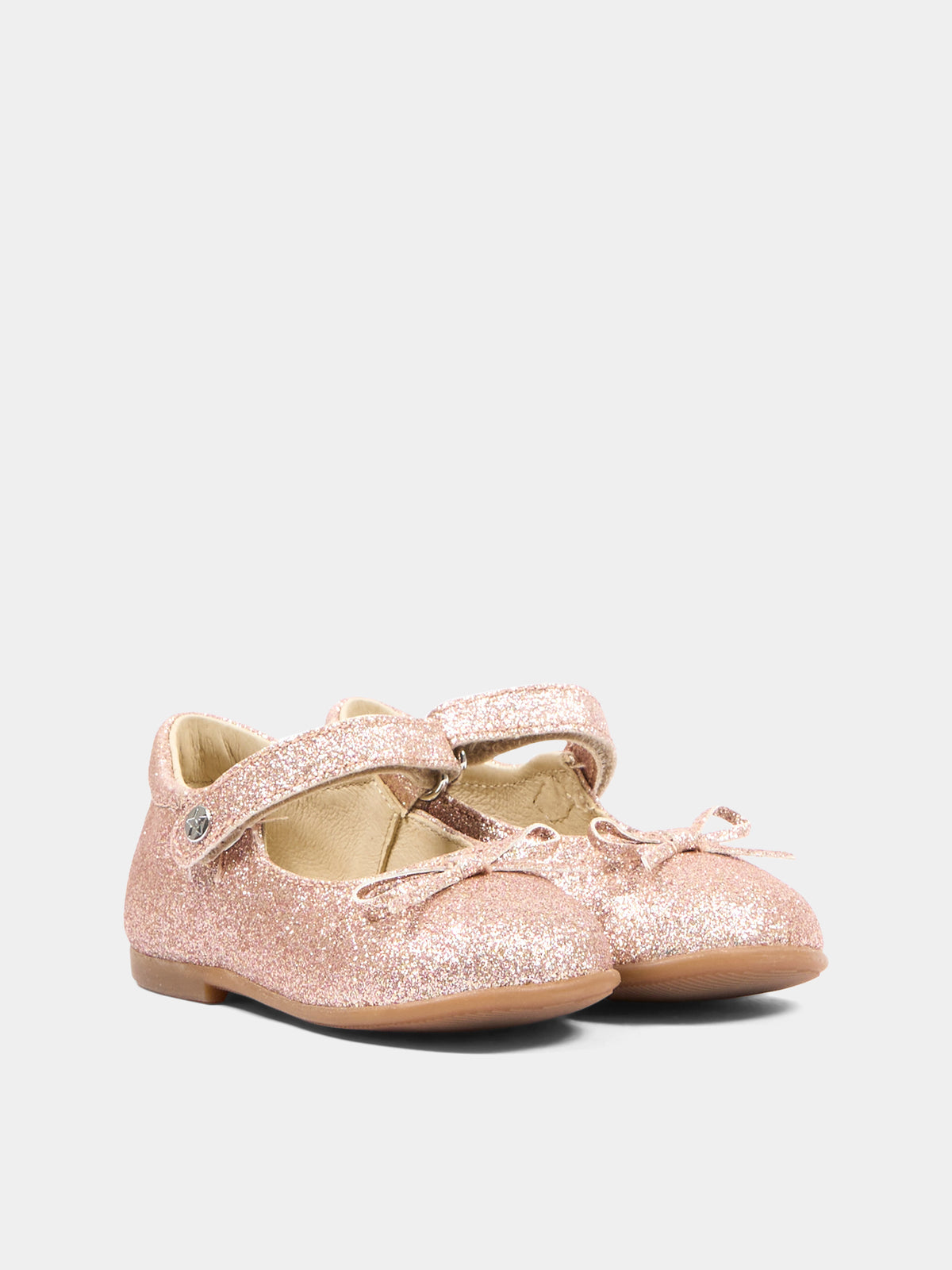 Ballerine rosa per neonata glitterate,Naturino,001 2012962 48 0M04