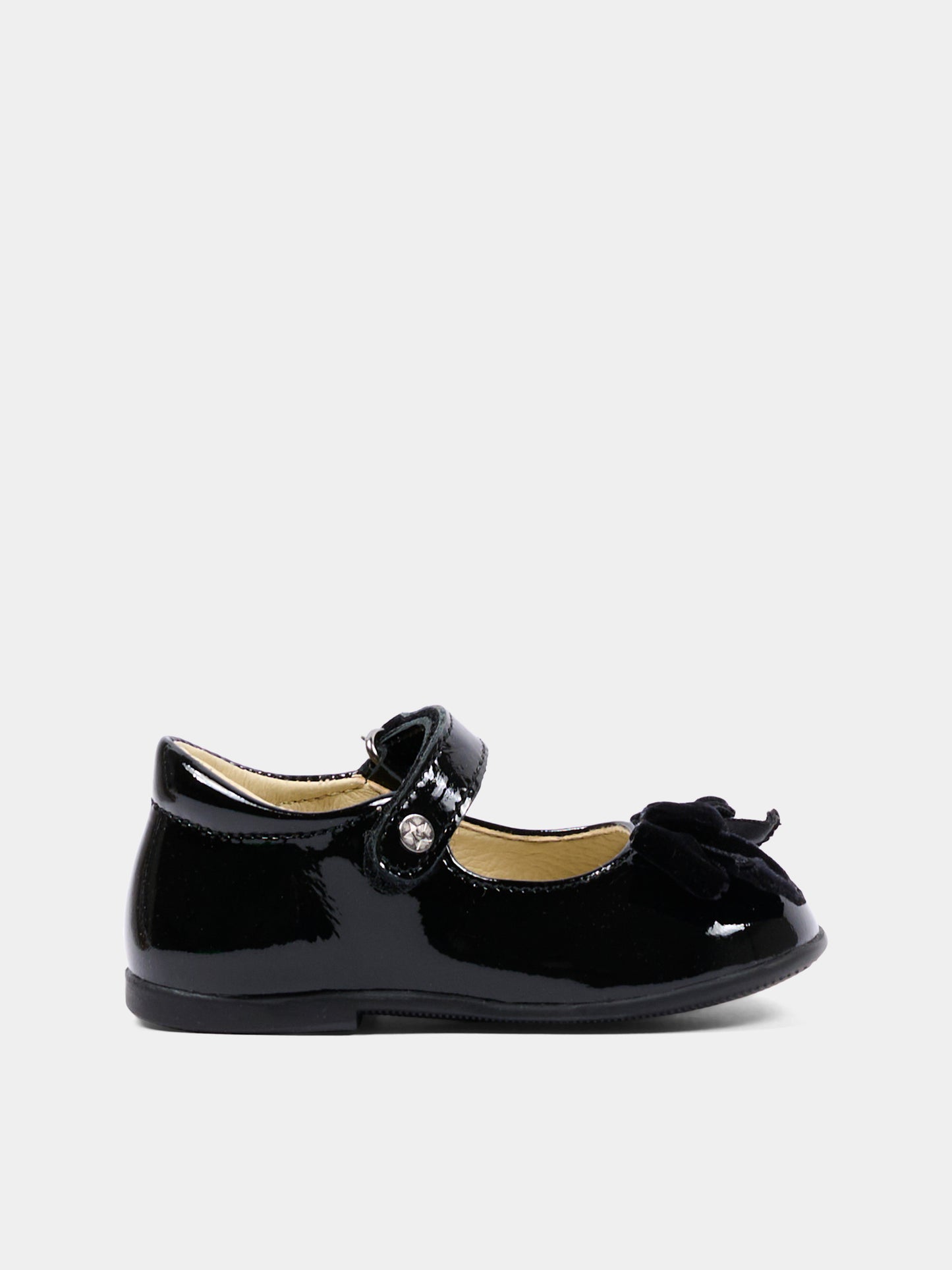 Ballerine nere per neonata con fiocco,Naturino,001 2015452 01 0A02