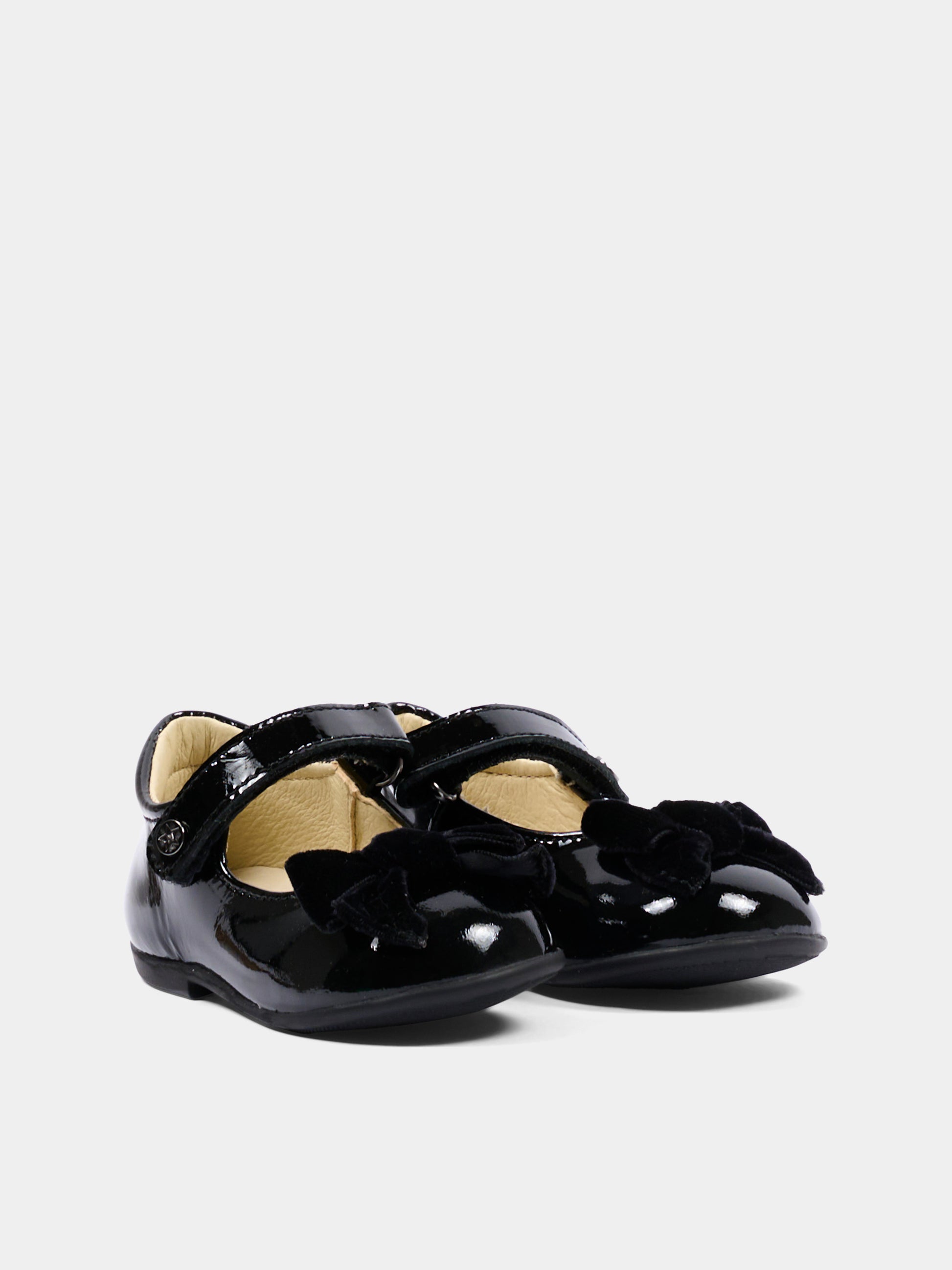 Ballerine nere per neonata con fiocco,Naturino,001 2015452 01 0A02
