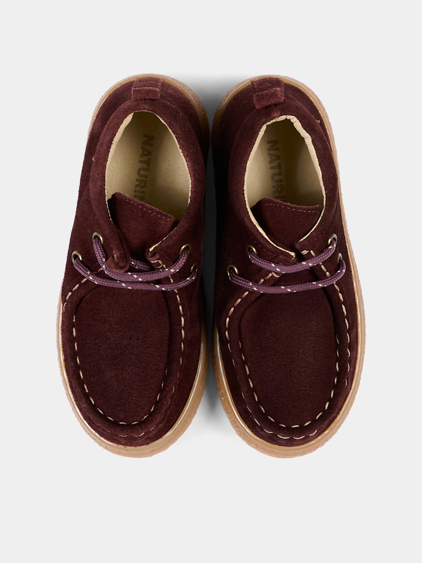 Stivaletti bordeaux per bambino con lacci,Naturino,001 2018103 01 0I01