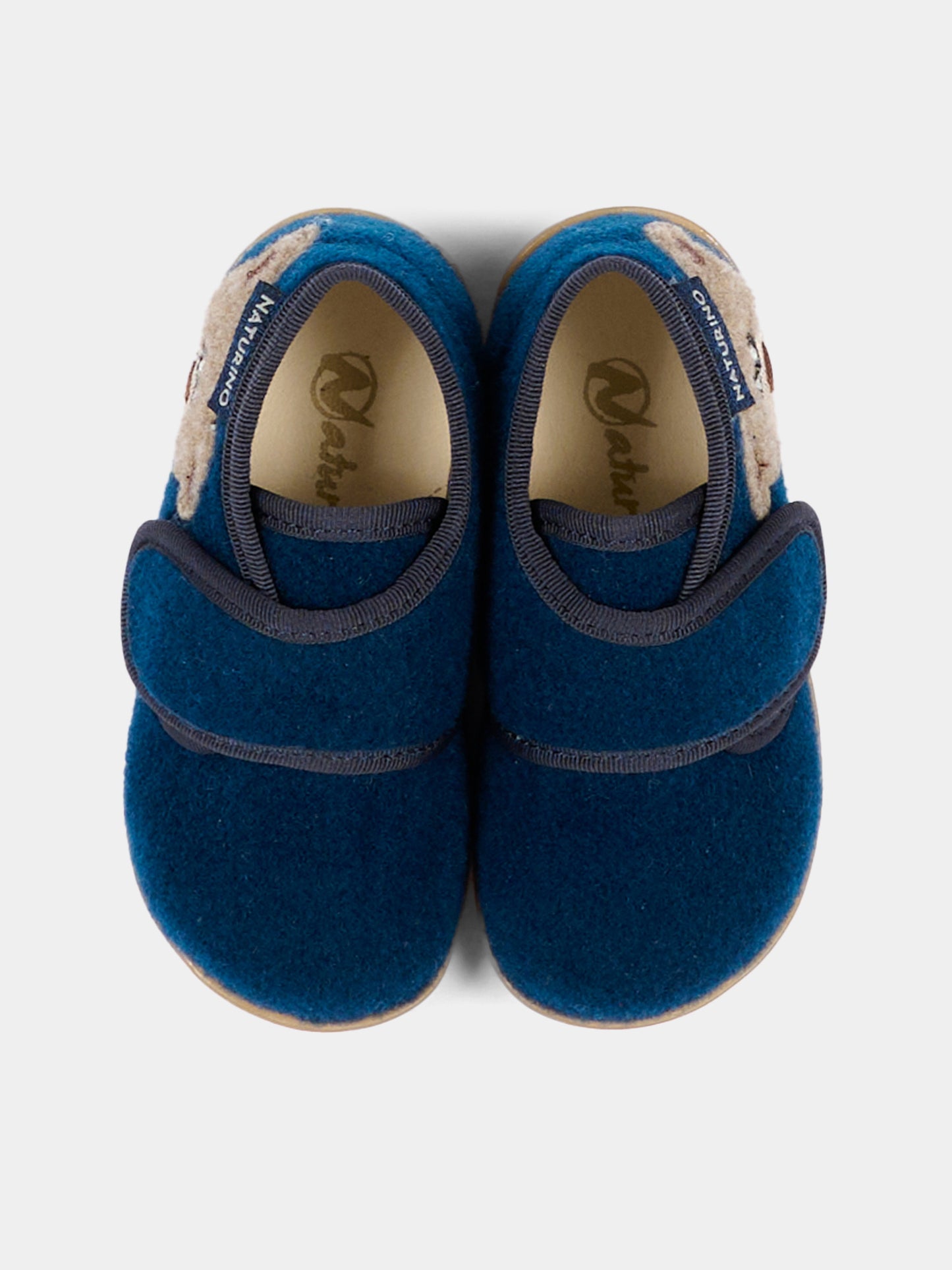 Pantofole blu per neonato con orsetto,Naturino,001 4000627 01 0C01