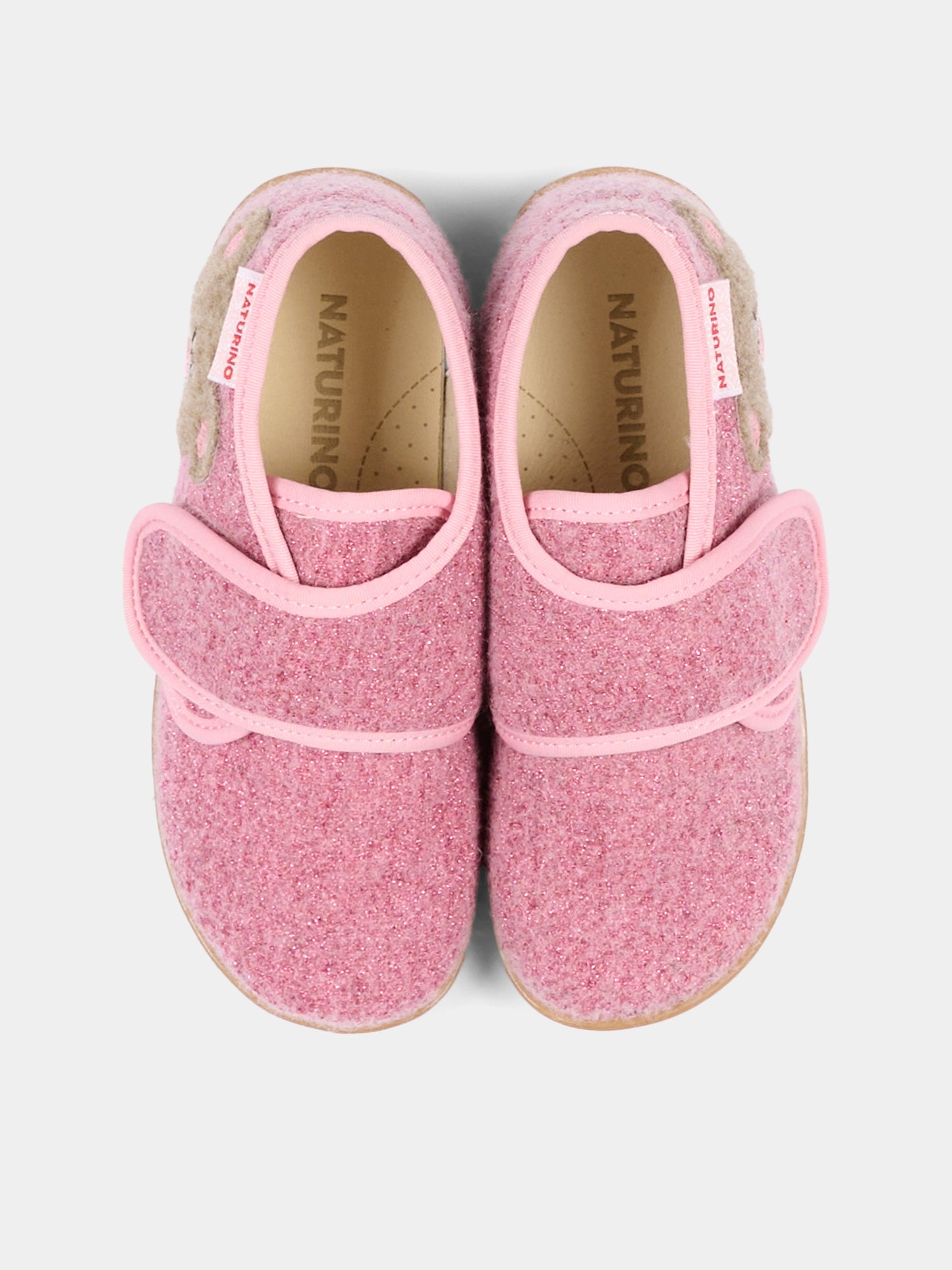 Pantofole rosa per neonata con orsetto,Naturino,001 4000627 04 0M02