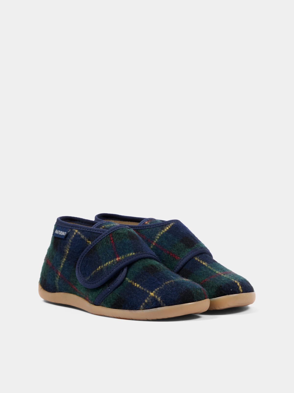 Pantofole blu per bambino tartan,Naturino,001 4000673 45 1C91